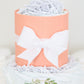 peach diaper cake white bow