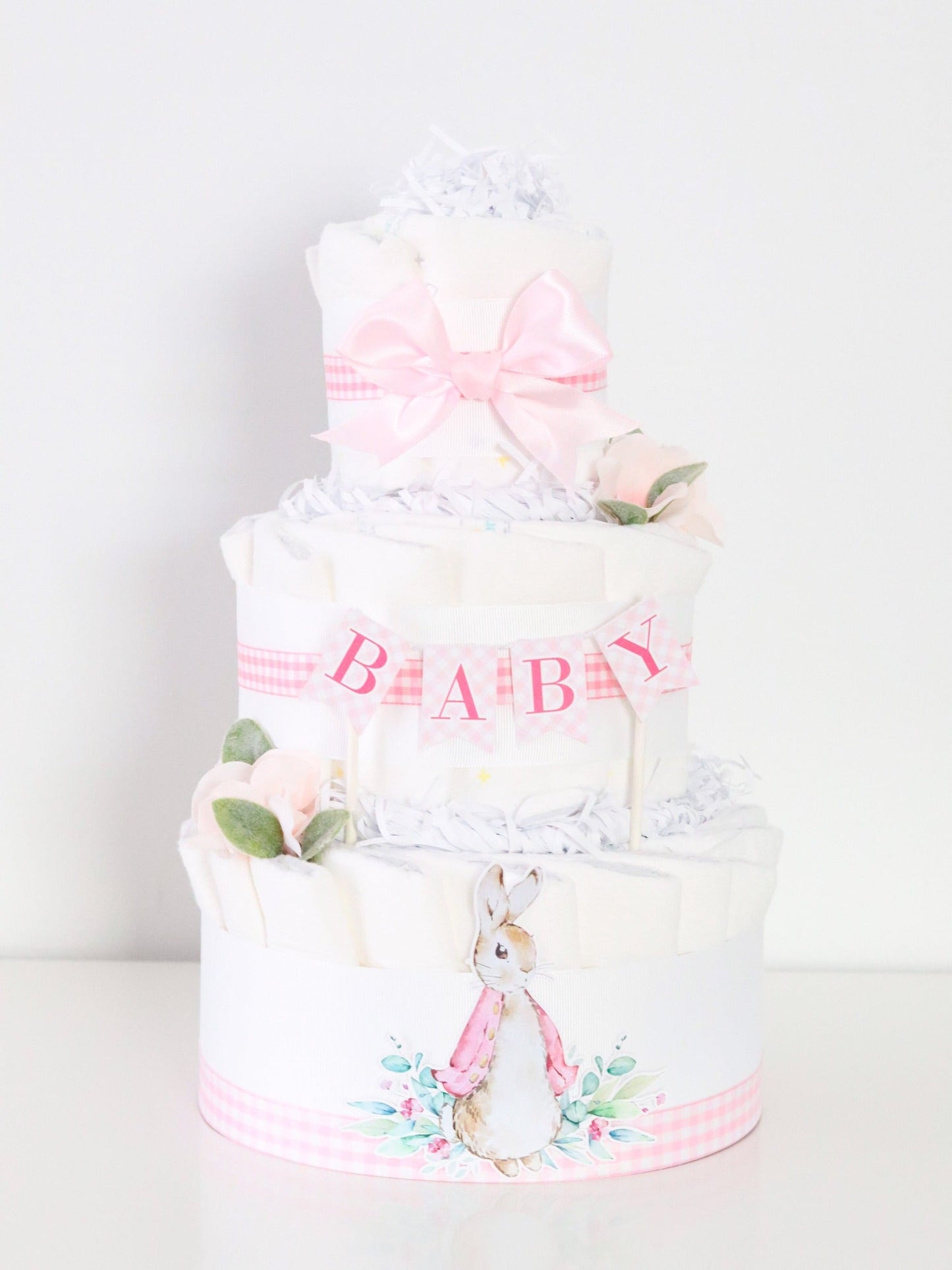 Peter Rabbit Diaper Cake - Pink - Baby Blossom Company