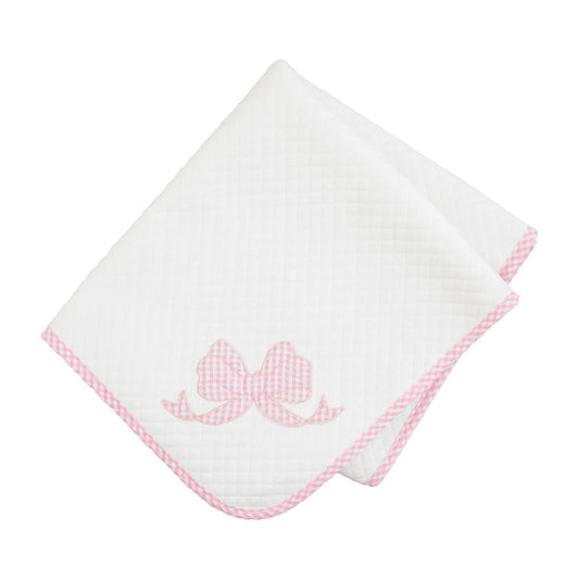 Pink Bow Quilted Blanket - Baby Blossom Company