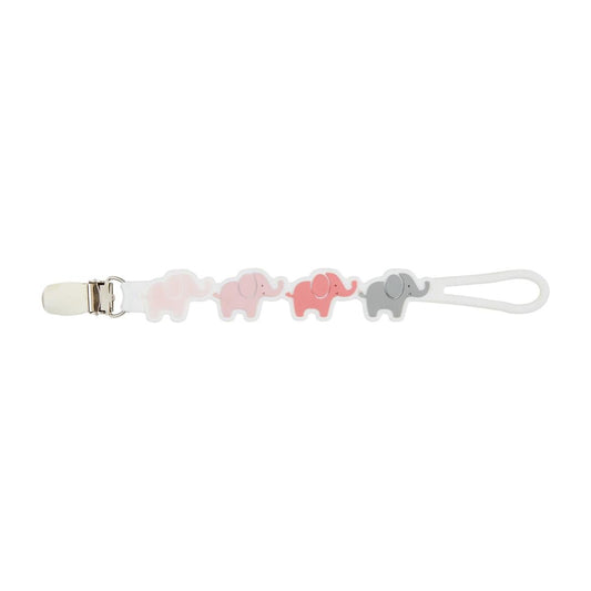 Pink Elephant Silicone Pacifier Clip - Baby Blossom Company