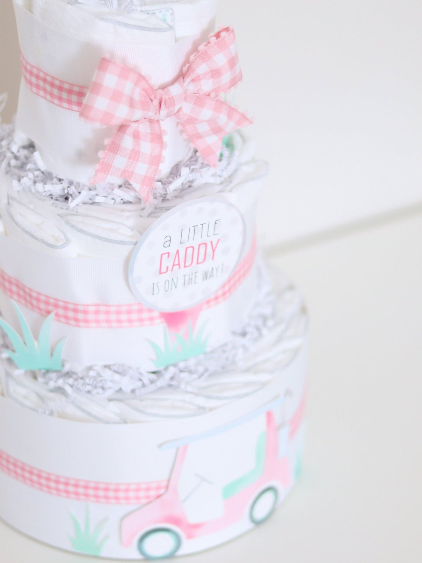 Pink Golf Diaper Cake - Baby Blossom Company