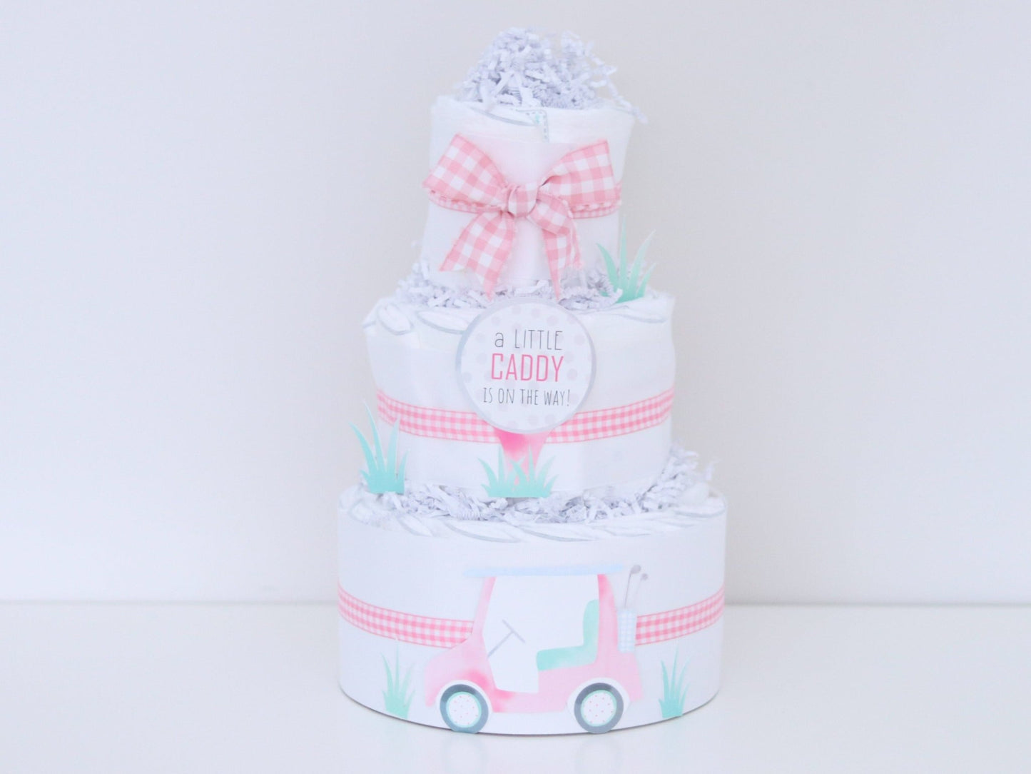 Pink Golf Diaper Cake - Baby Blossom Company