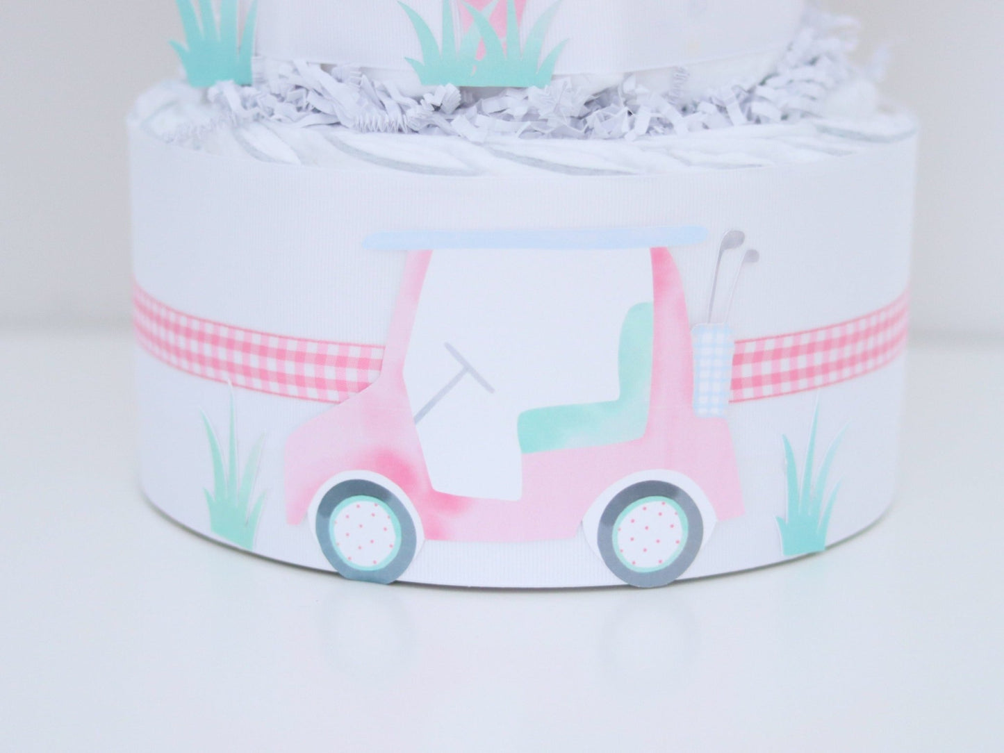 Pink Golf Diaper Cake - Baby Blossom Company