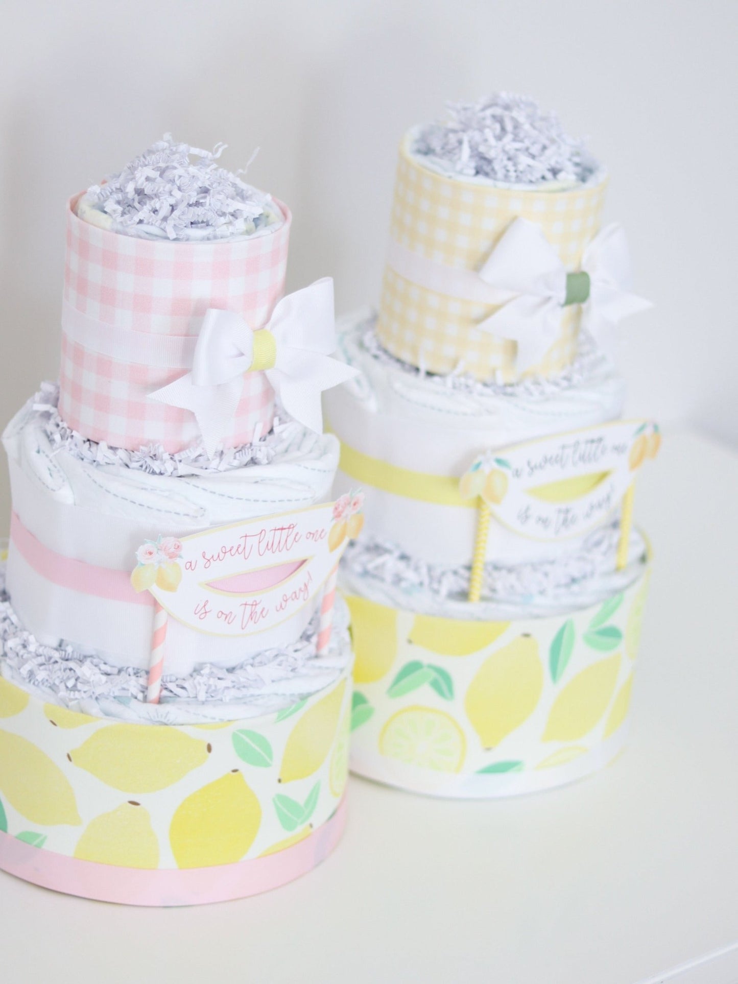 Pink Lemonade Diaper Cake - Baby Blossom Company