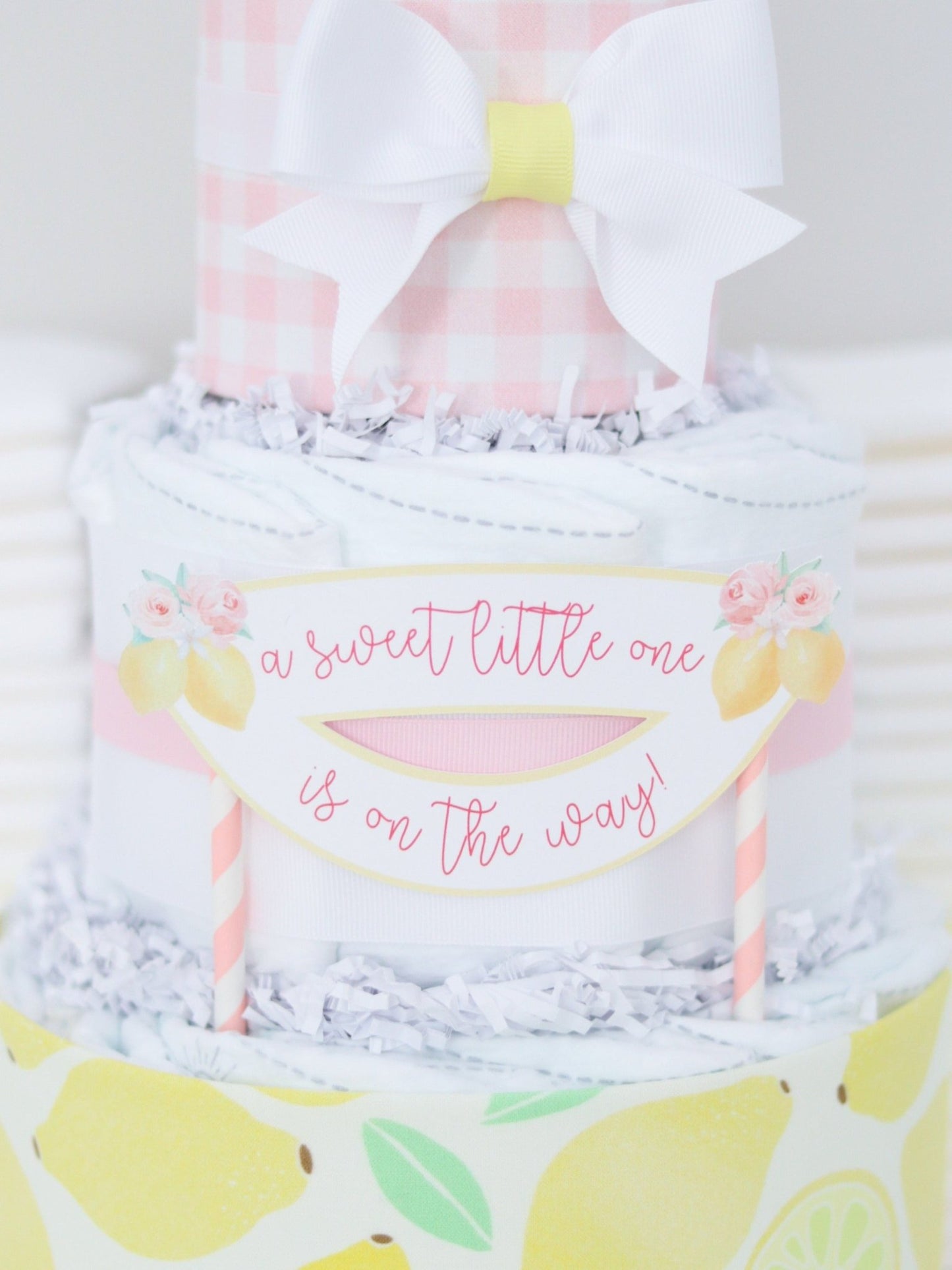 Pink Lemonade Diaper Cake - Baby Blossom Company