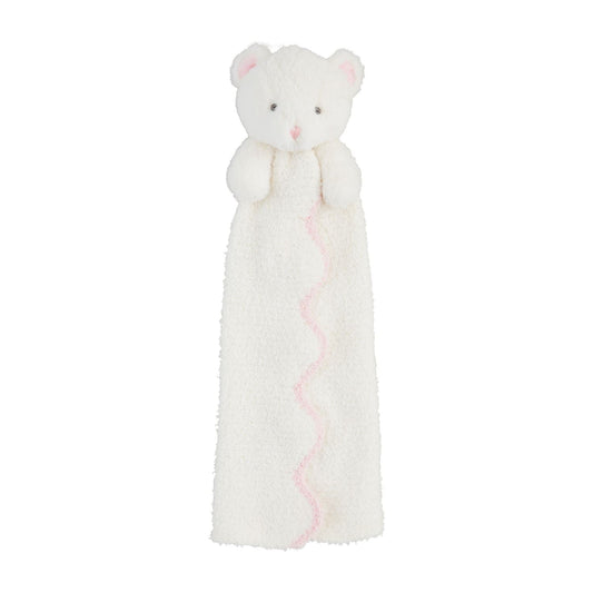 Pink Scallop Bear Cuddle Pal Lovey Blanket - Baby Blossom Company