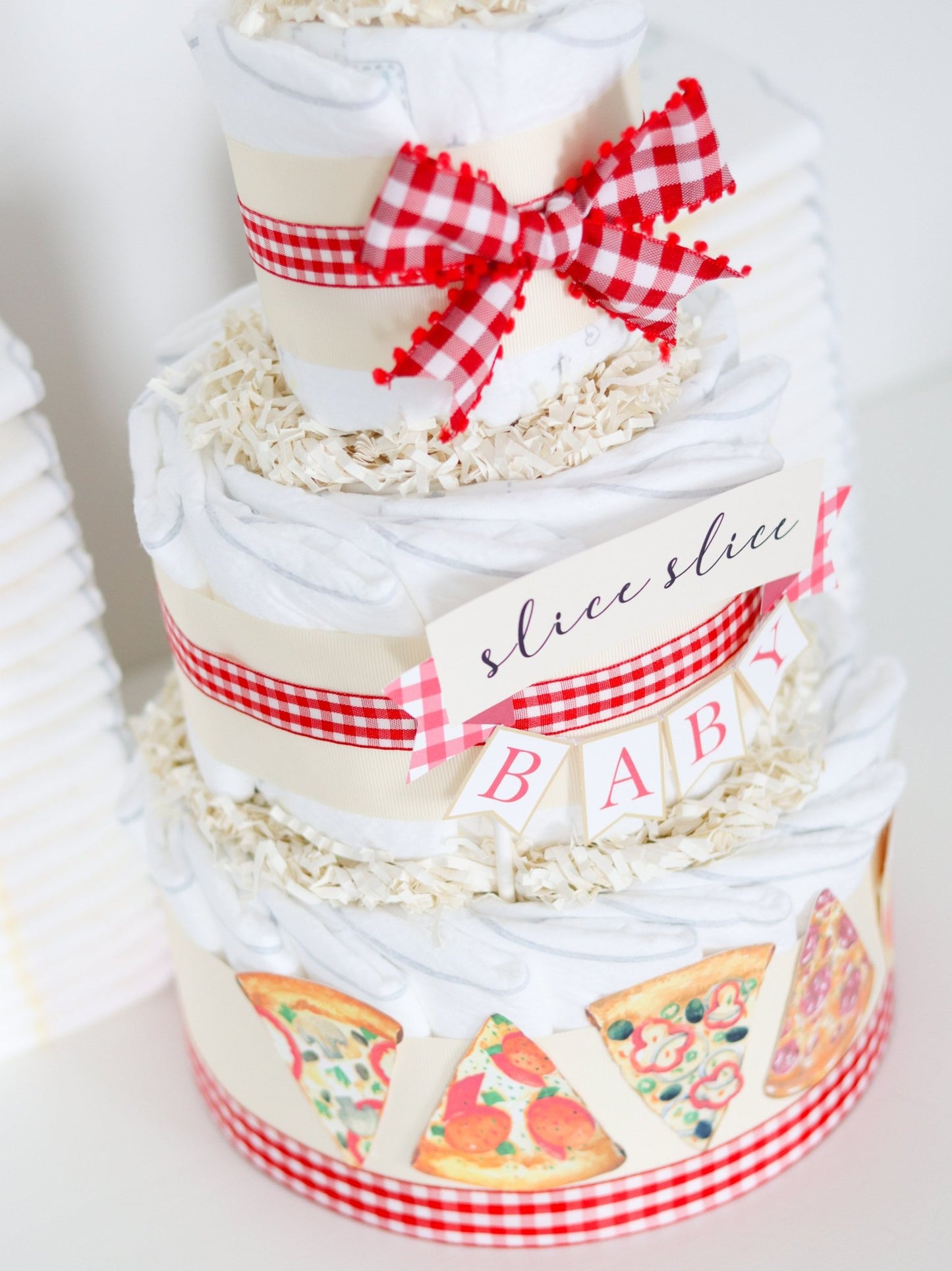 Pizza Diaper Cake - Baby Blossom Company