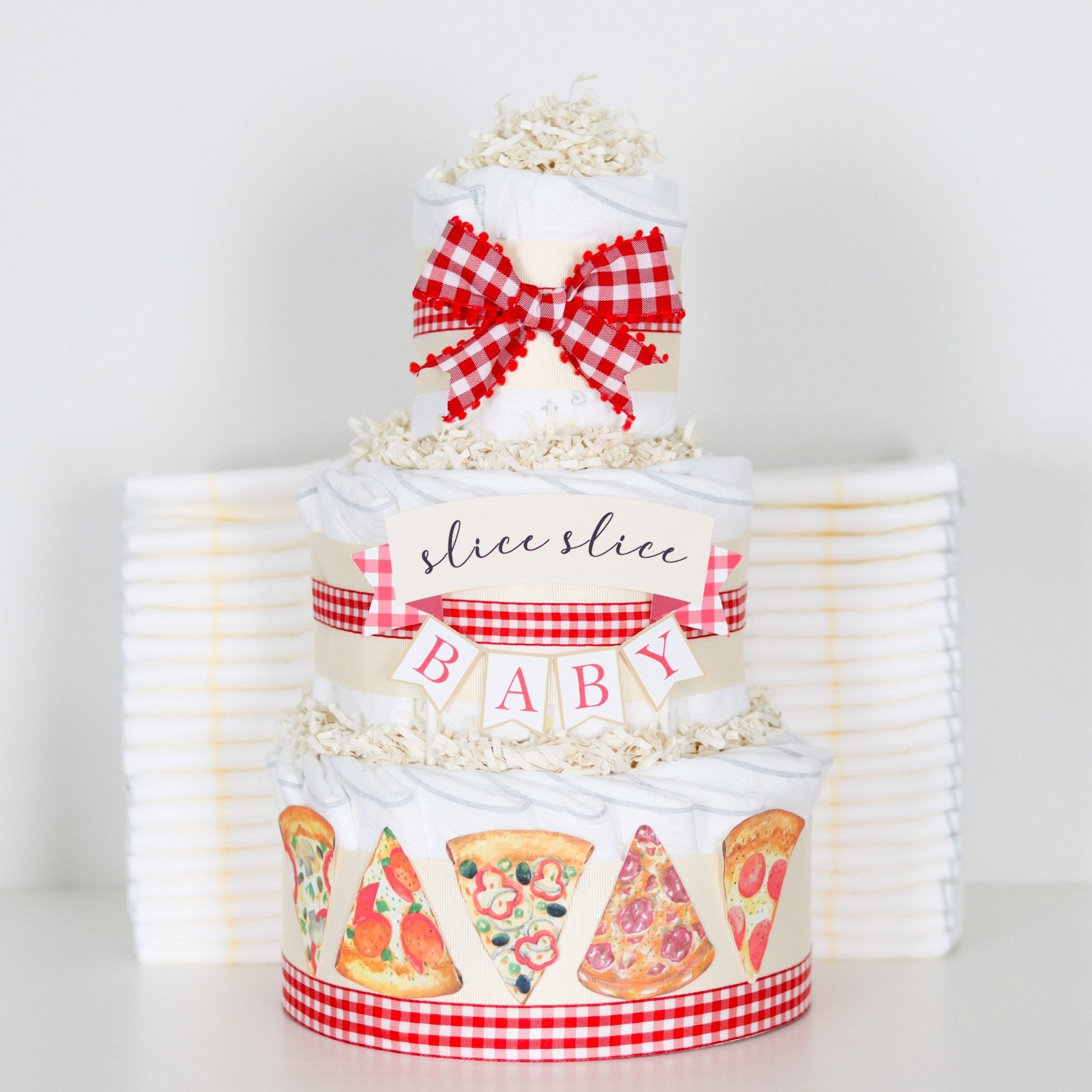 Pizza Diaper Cake - Baby Blossom Company