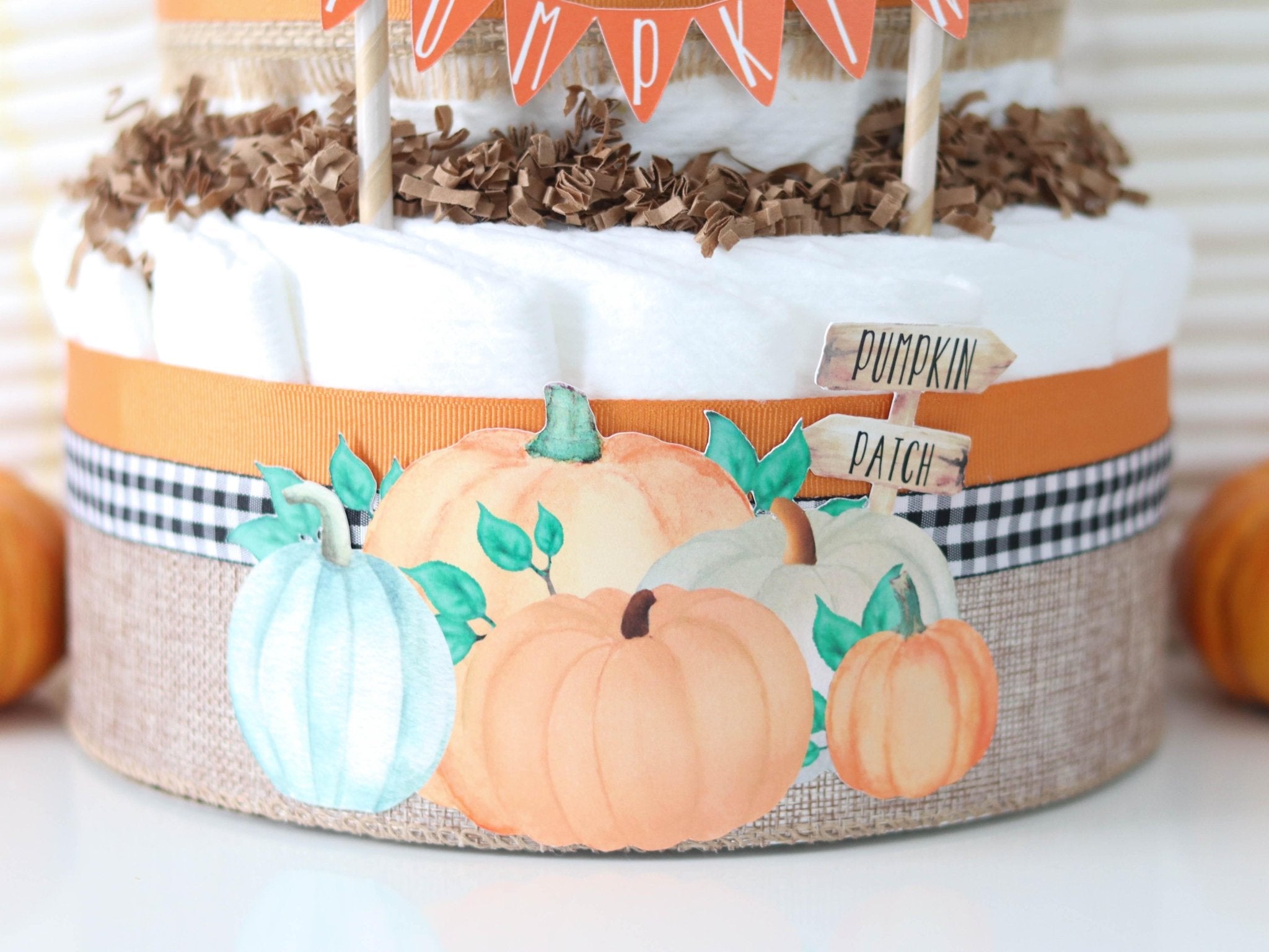 Pumpkin Diaper Cake, Harvest Diaper Cake, Fall hotsell Diaper Cake