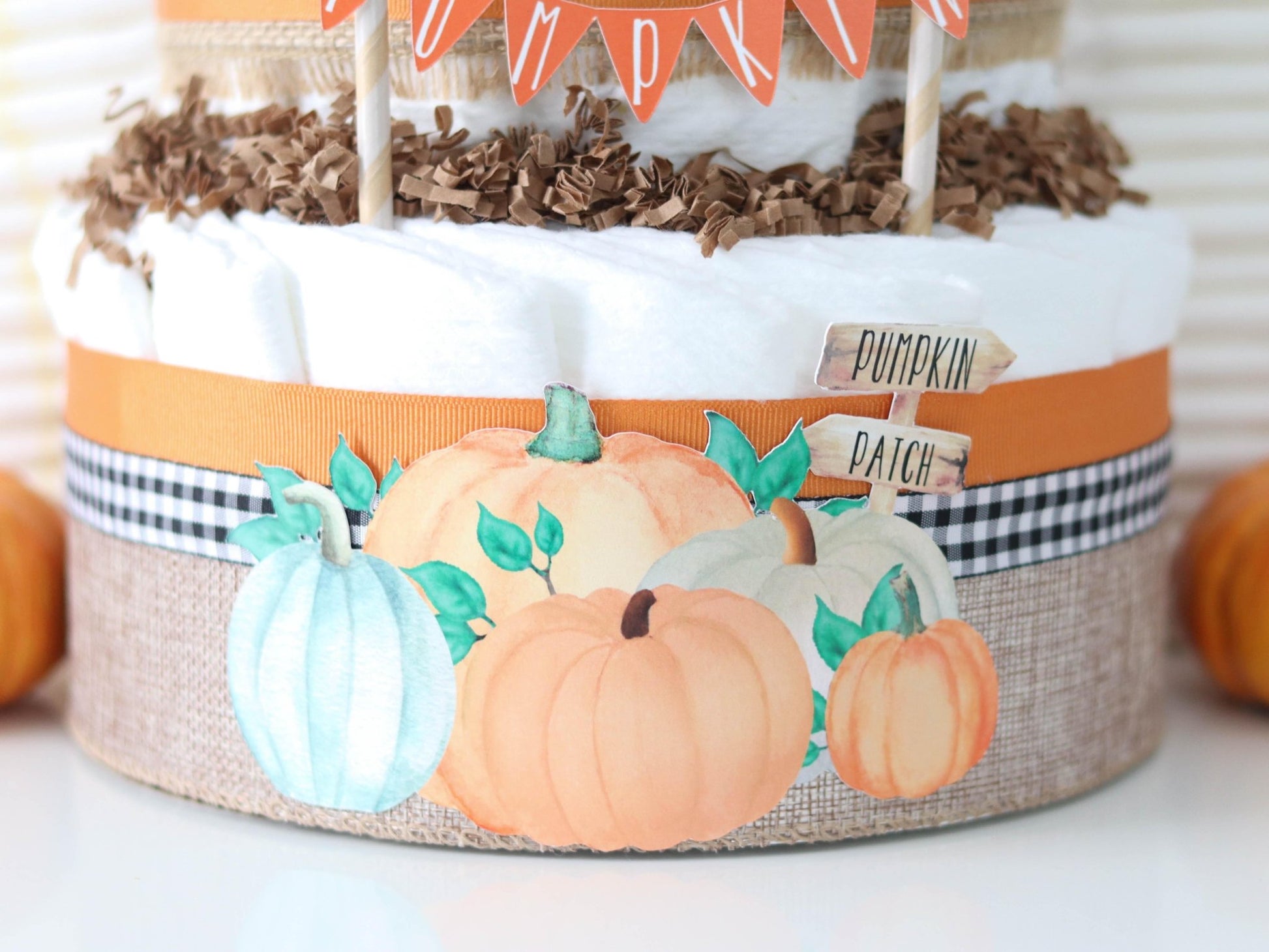 Pumpkin Patch Diaper Cake - Baby Blossom Company