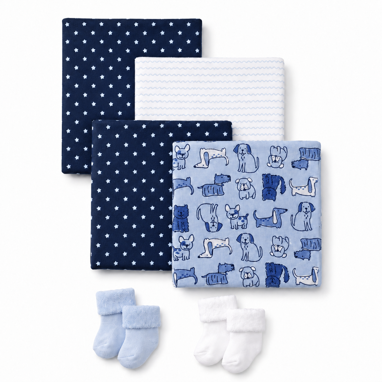 Puppy Baby Boy Cupcake Gift Set