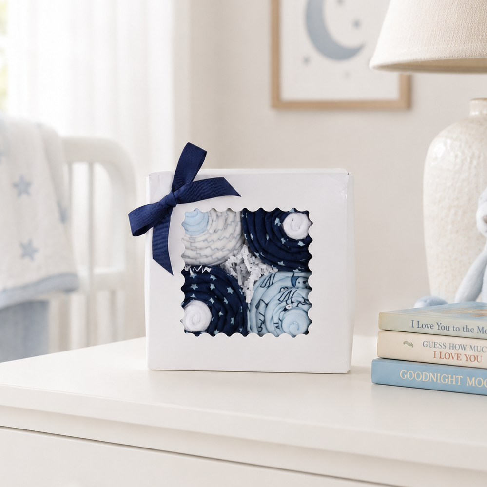Puppy Baby Boy Cupcake Gift Set