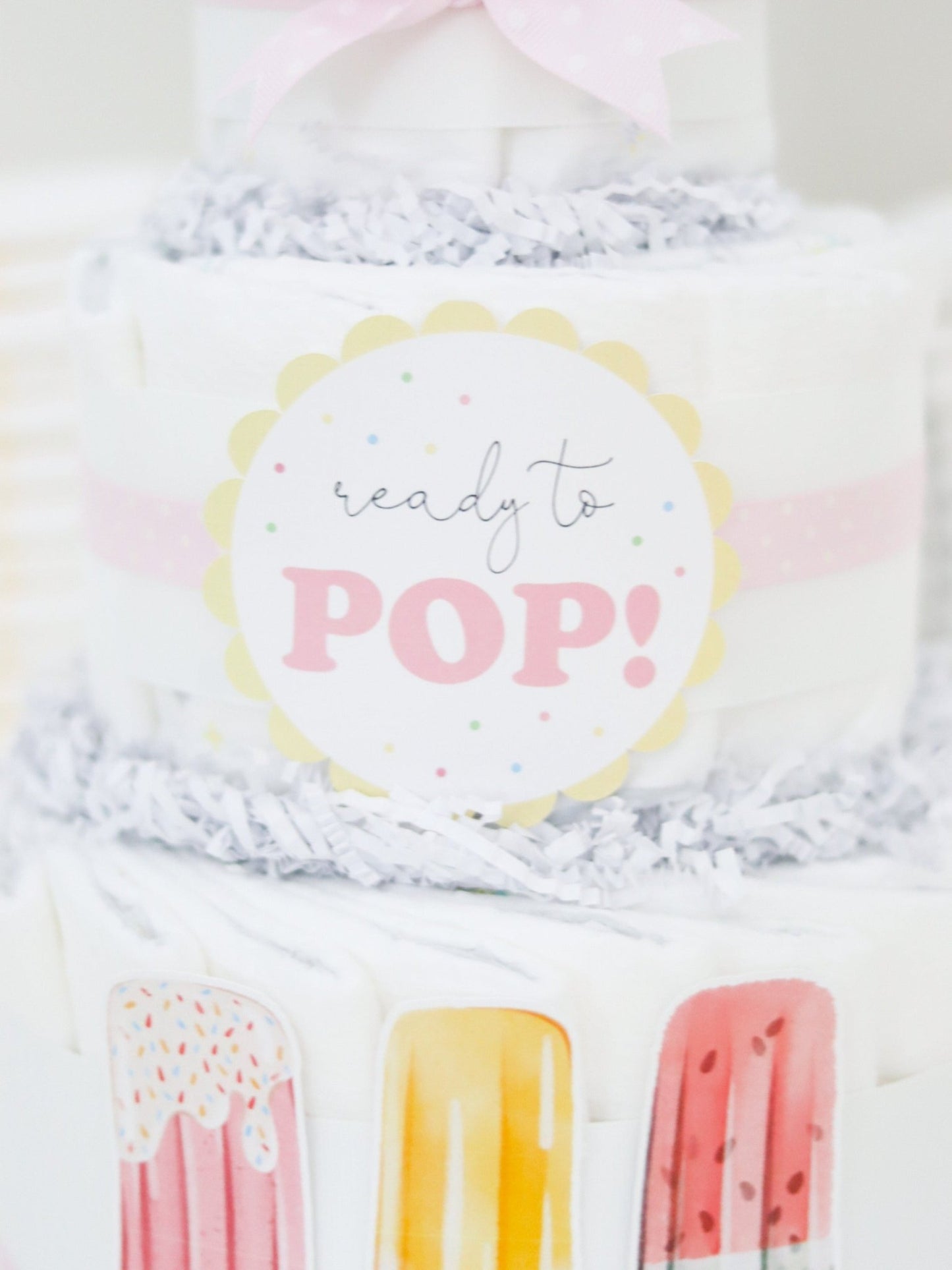 Ready to POP Diaper Cake - Pink - Baby Blossom Company