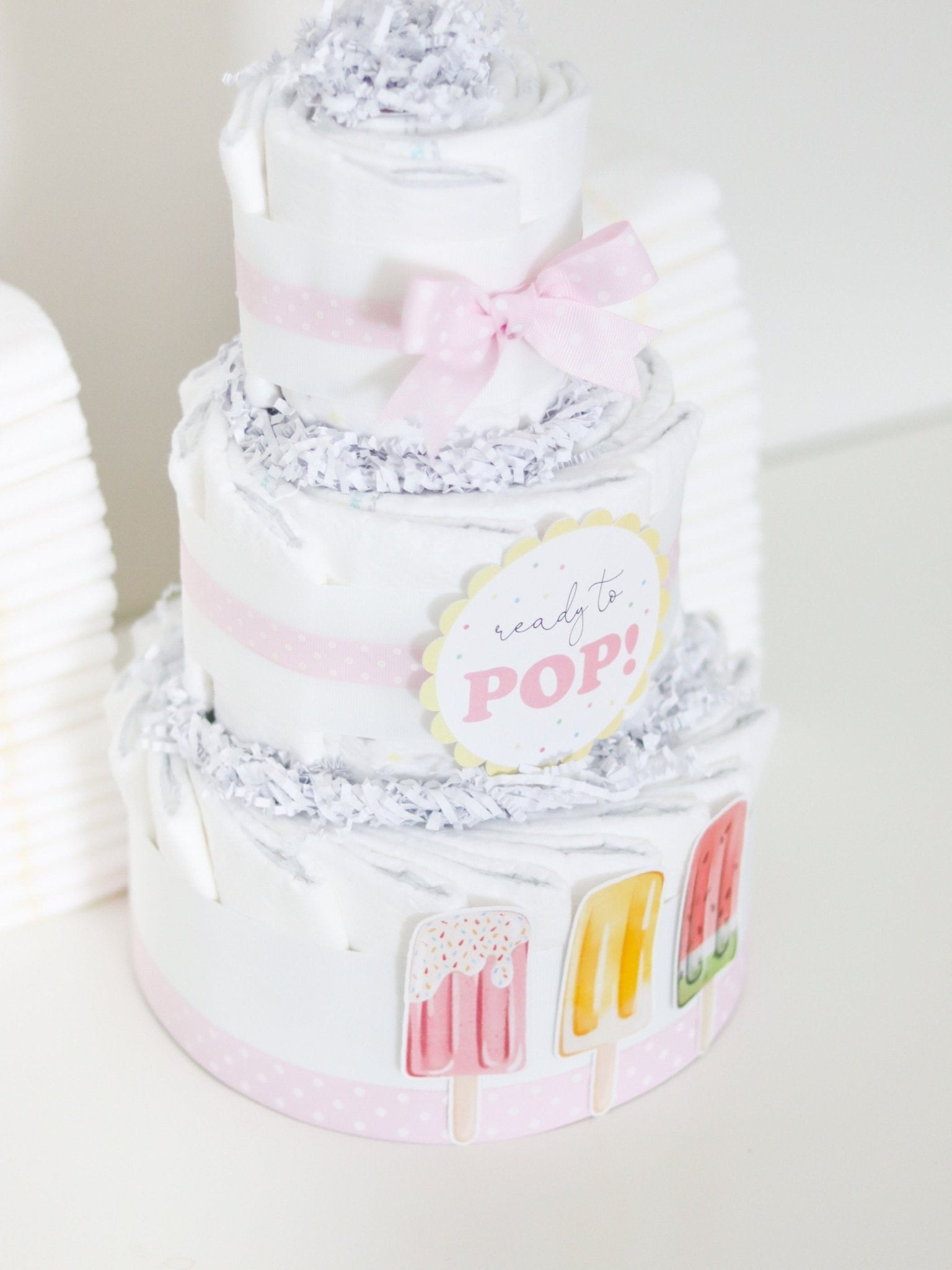 Ready to POP Diaper Cake - Pink - Baby Blossom Company