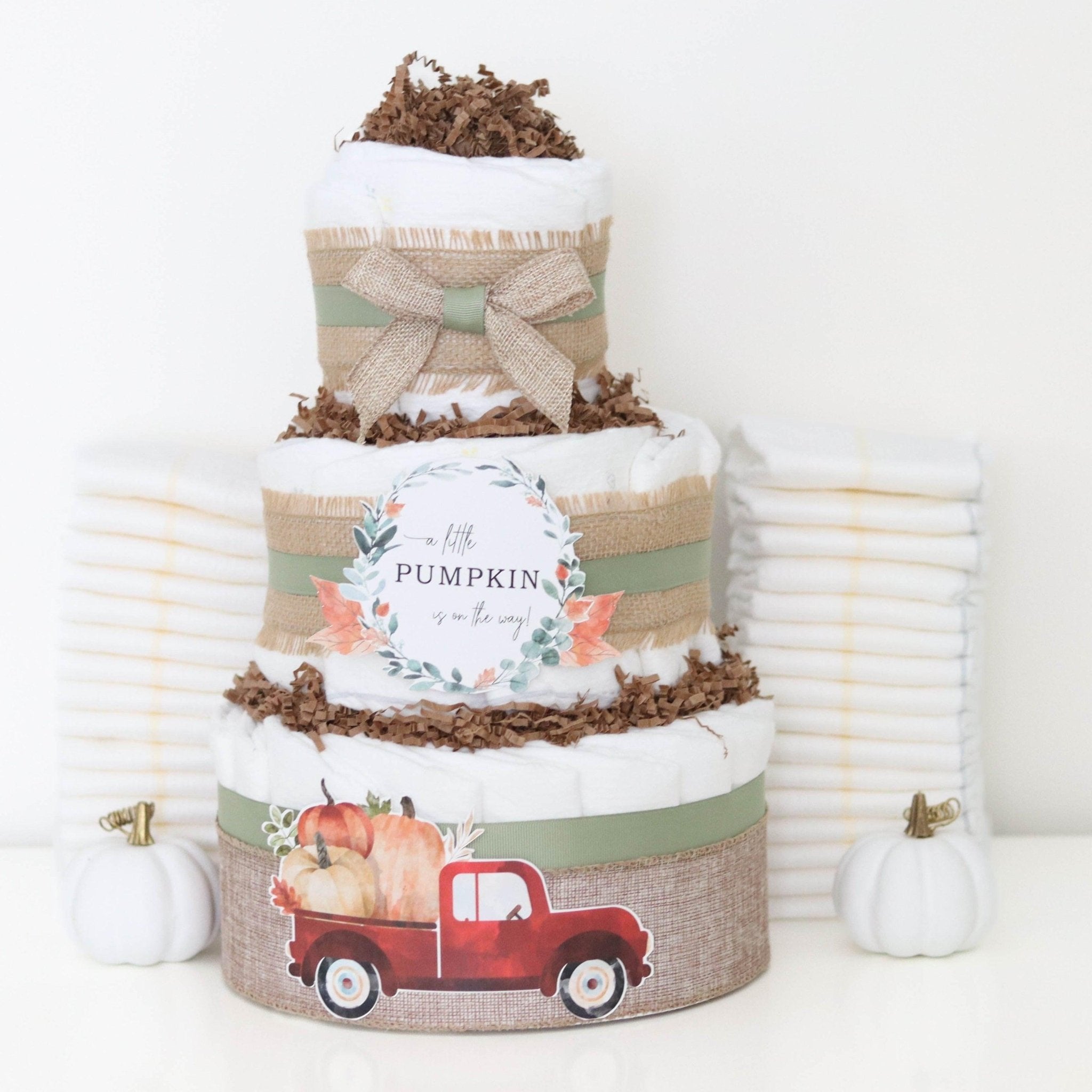 Christmas Diaper Cake, Christmas Baby Shower, December Baby Shower, Baby, Diaper Cake, Baby Gift, Baby Shower 2024 Gift, Red Truck Diaper Cake