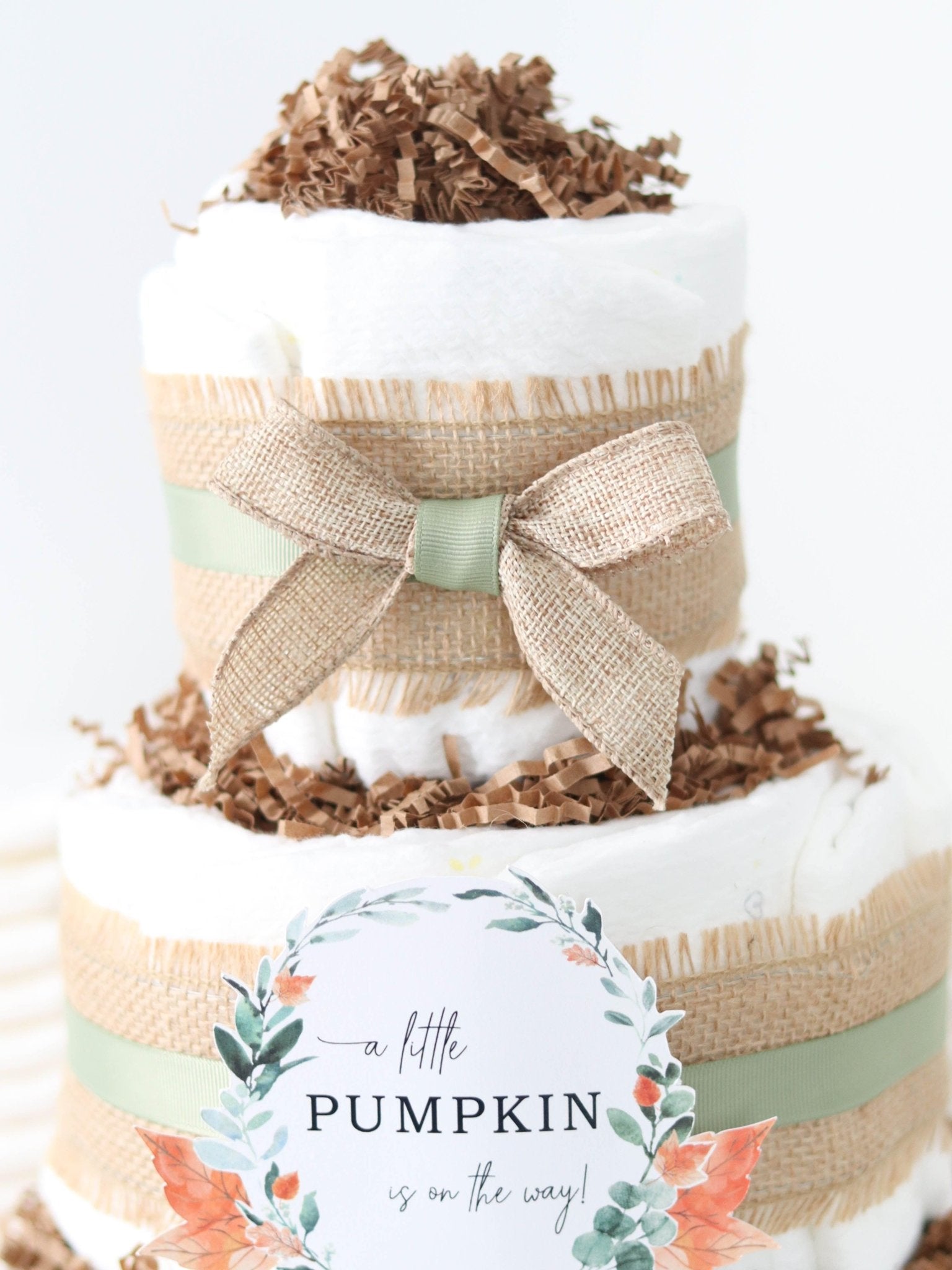 Red Autumn Truck Diaper Cake - Baby Blossom Company