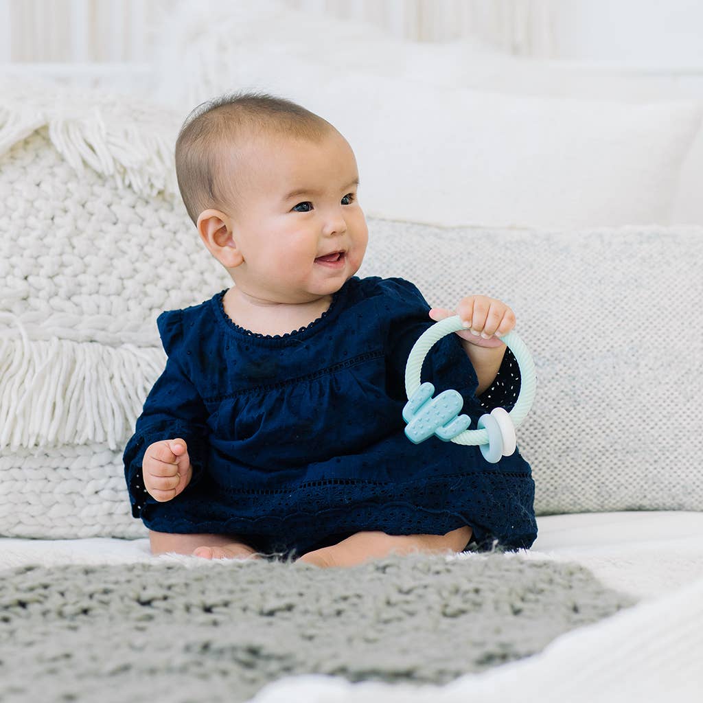 Ritzy Rattle™ Silicone Teether Rattles: Cactus - Baby Blossom Company