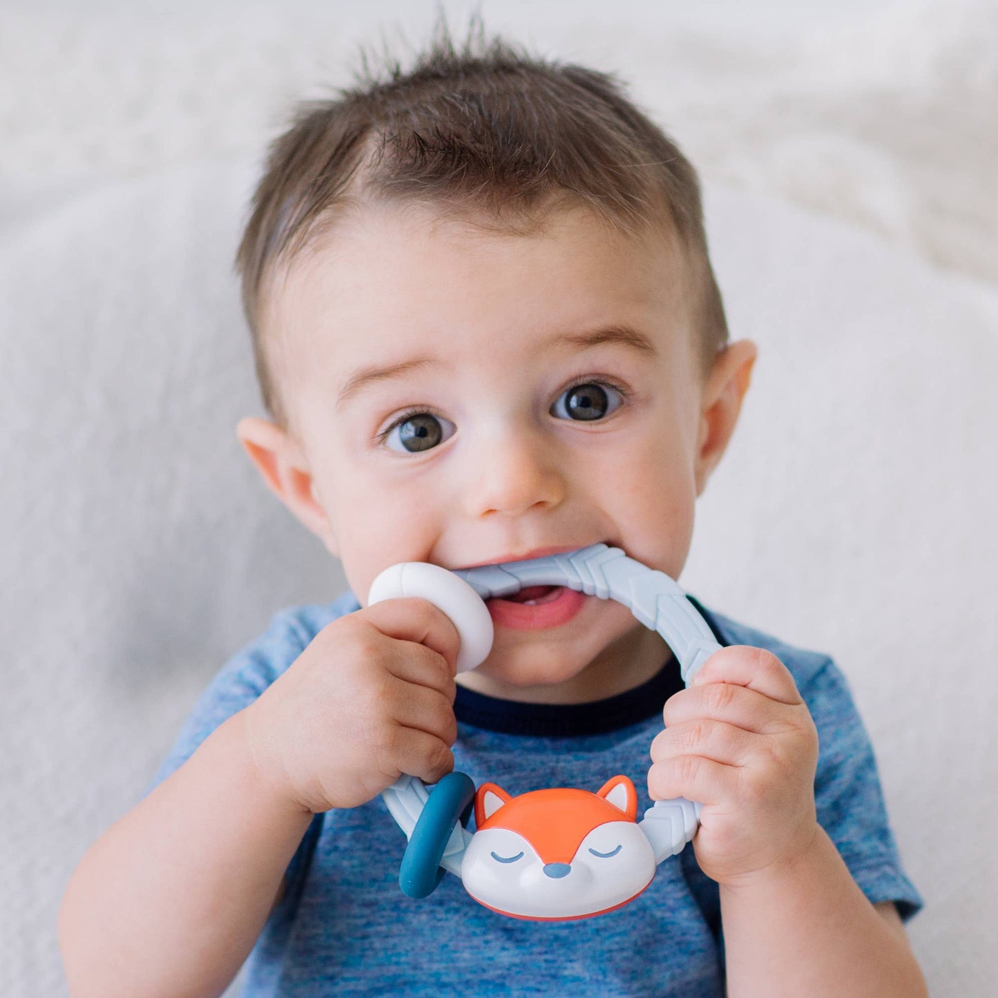 Ritzy Rattle™ Silicone Teether Rattles: Fox - Baby Blossom Company