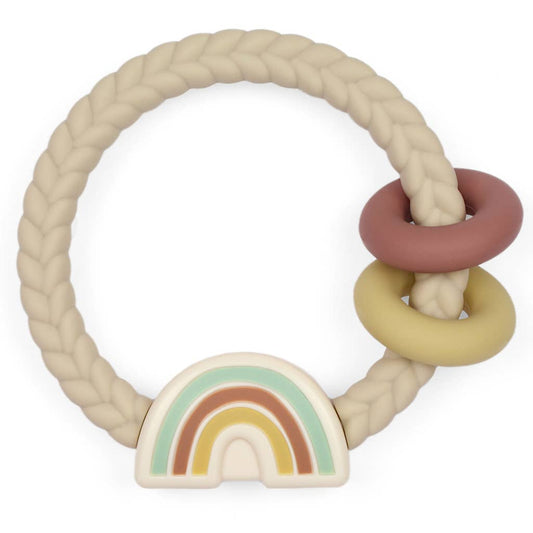 Ritzy Rattle™ Silicone Teether Rattles: Neutral Rainbow - Baby Blossom Company