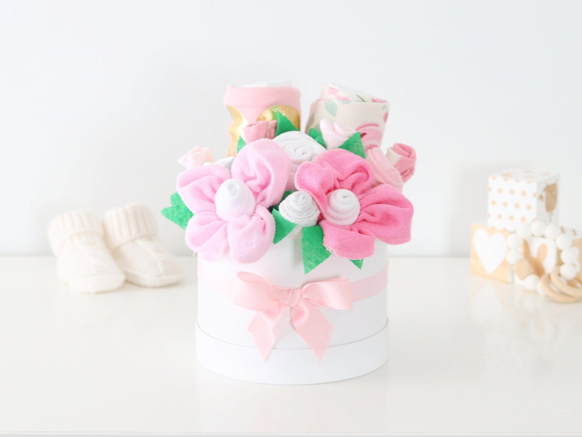 Rose Garden Newborn Girl Gift Box Bouquet - Baby Blossom Company