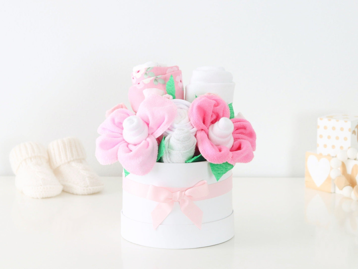 Rose Garden Newborn Girl Gift Box Bouquet - Baby Blossom Company