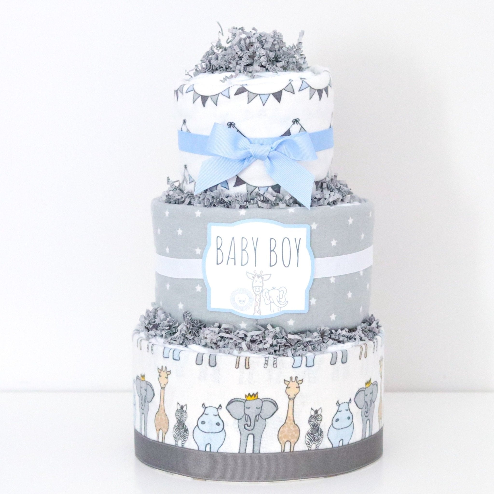 Safari baby shower fashion diaper cake