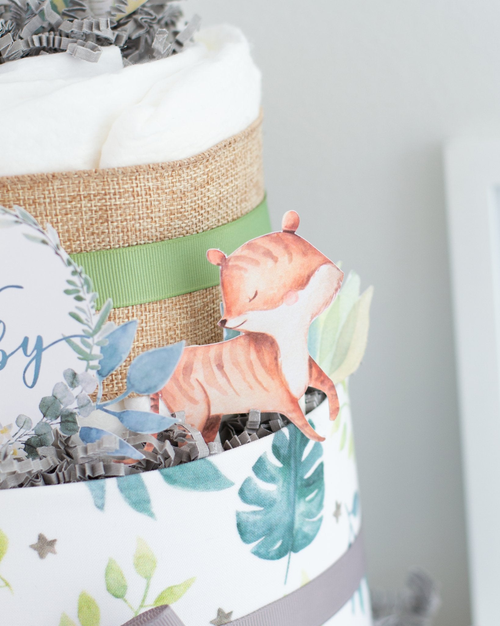 Safari Friends Diaper Cake - Baby Blossom Company