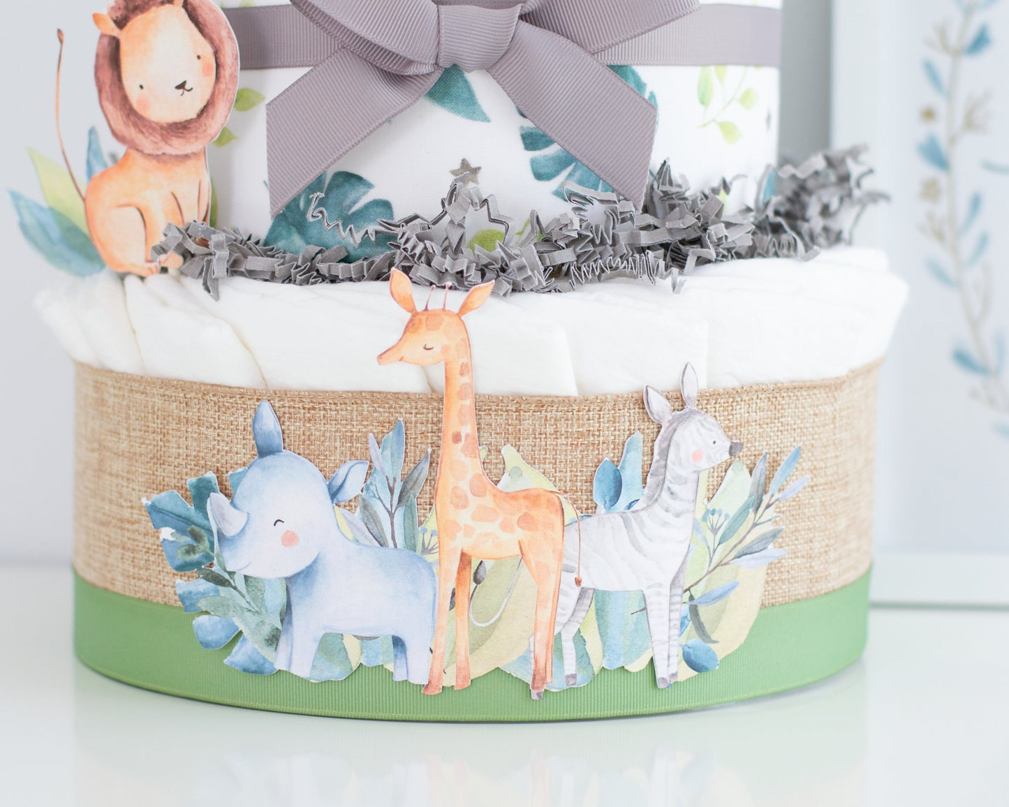 Safari Friends Diaper Cake - Baby Blossom Company