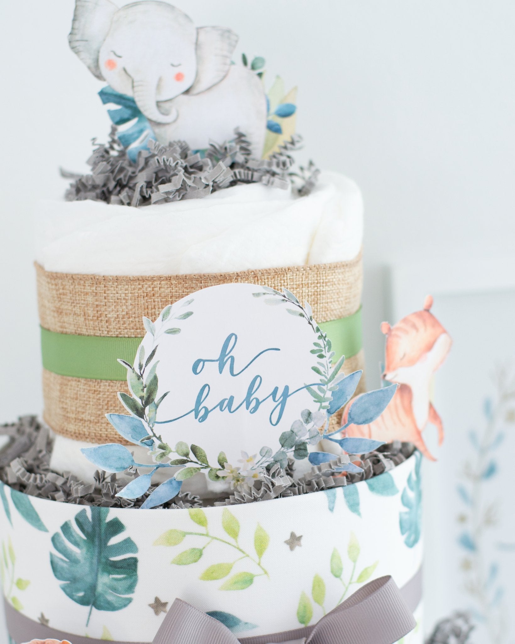 Safari Friends Diaper Cake - Baby Blossom Company