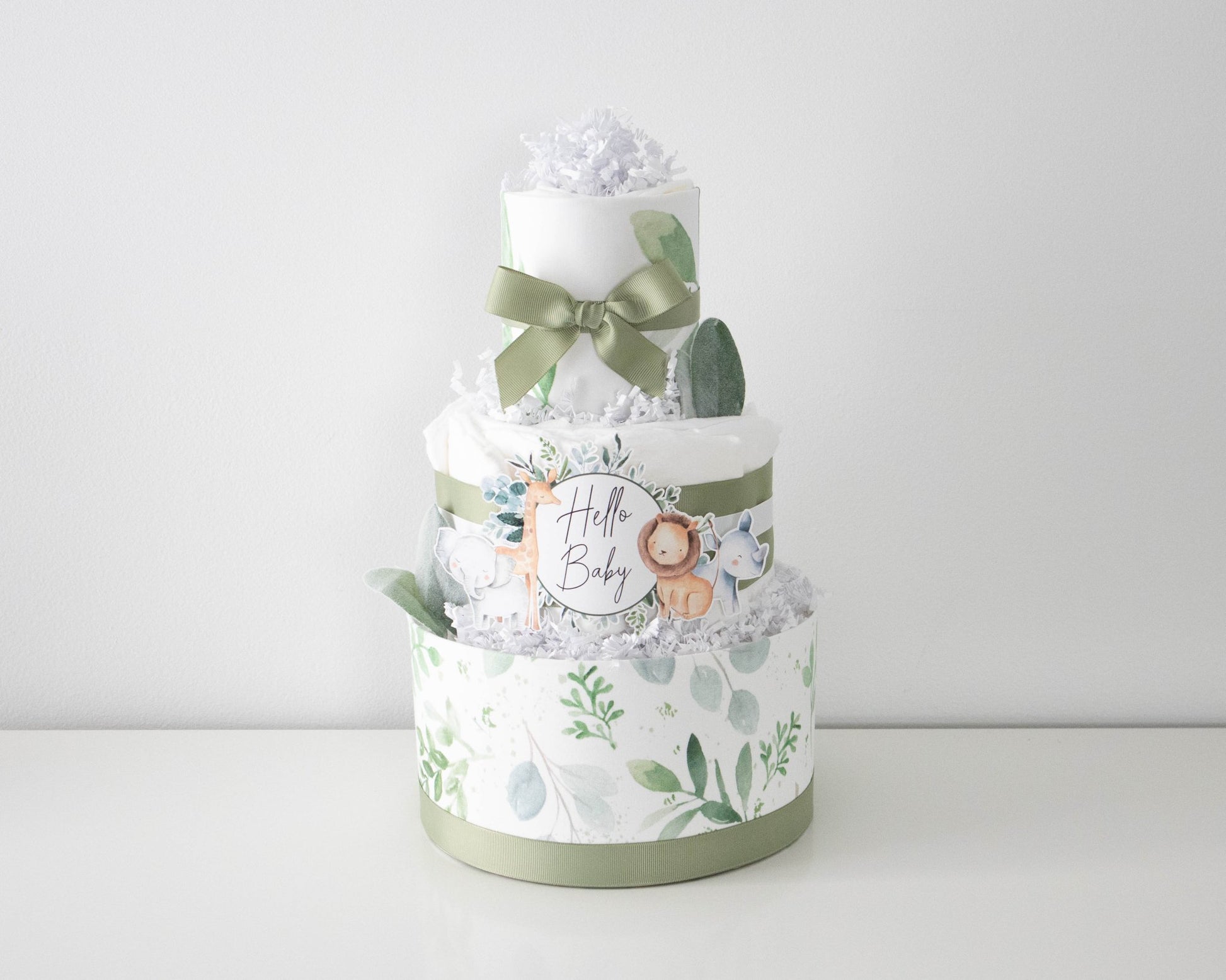 Safari Greenery Diaper Cake - Baby Blossom Company