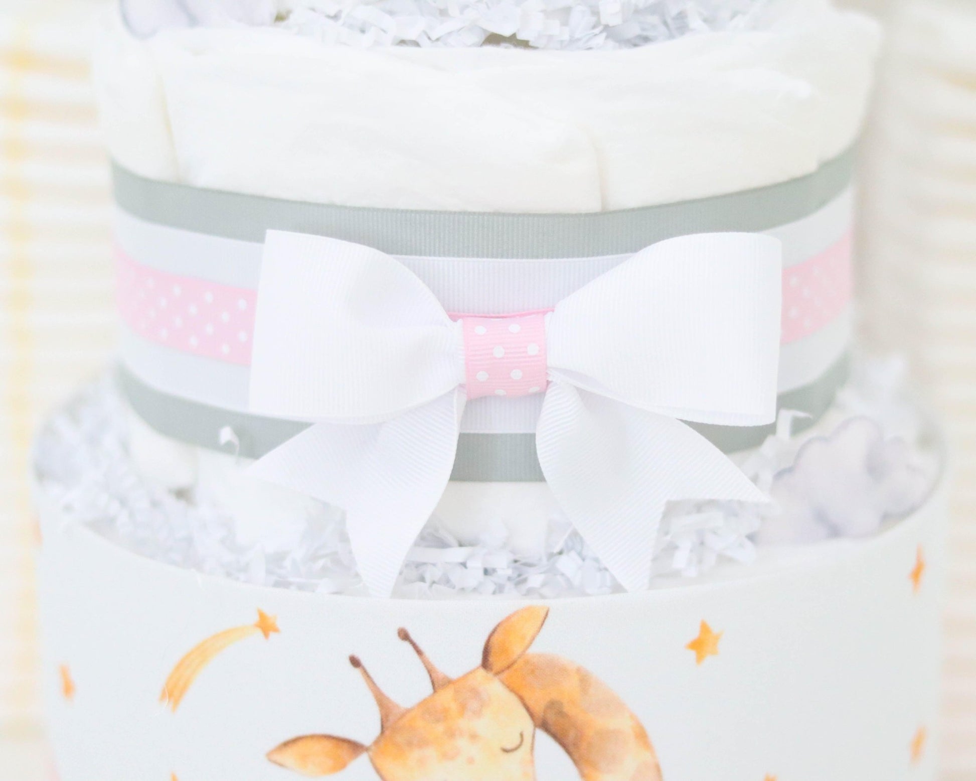 Sleeping Animals Diaper Cake Pink – Baby Blossom Company