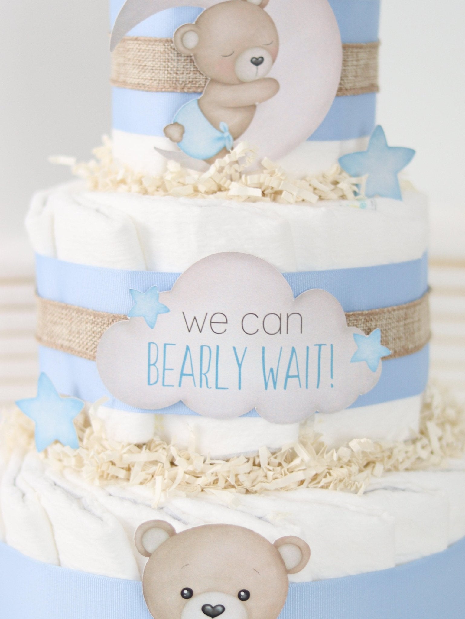 Teddy Bear Diaper Cake Collection - Blue - Baby Blossom Company