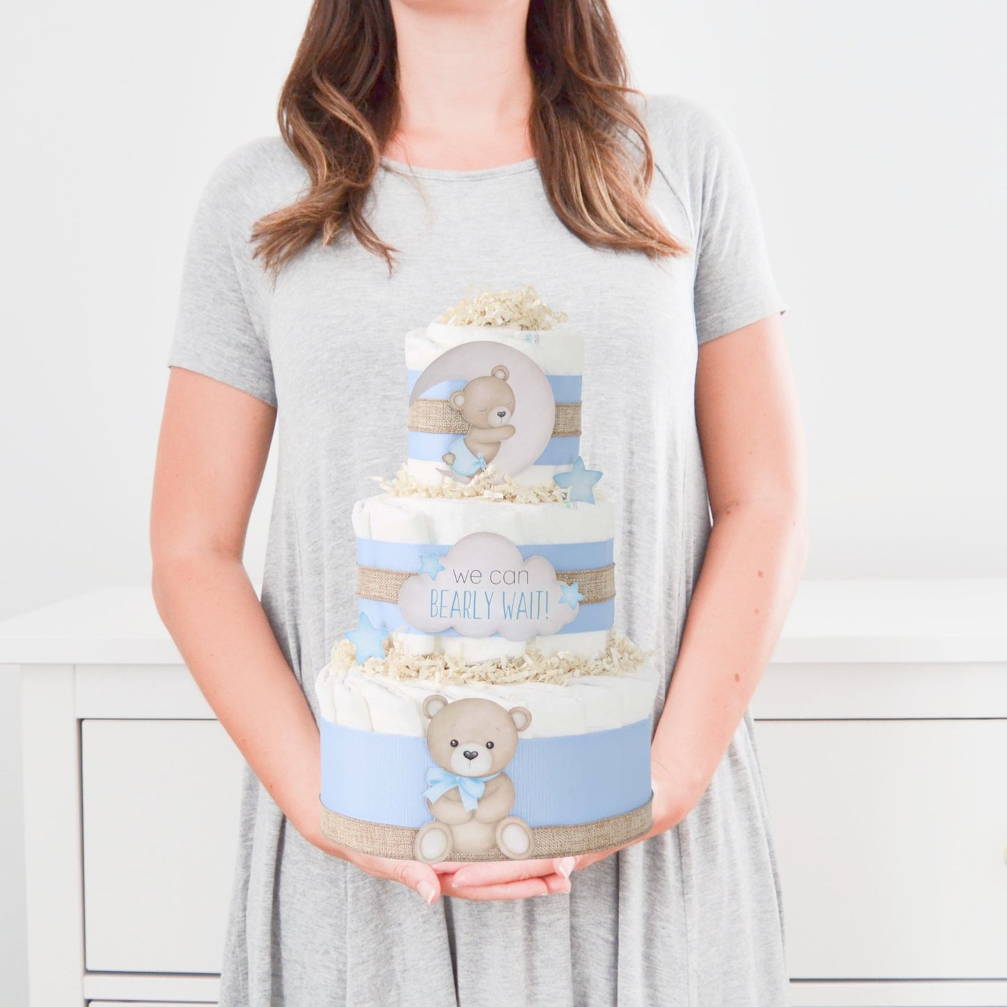 Teddy Bear Diaper Cake Collection - Blue - Baby Blossom Company