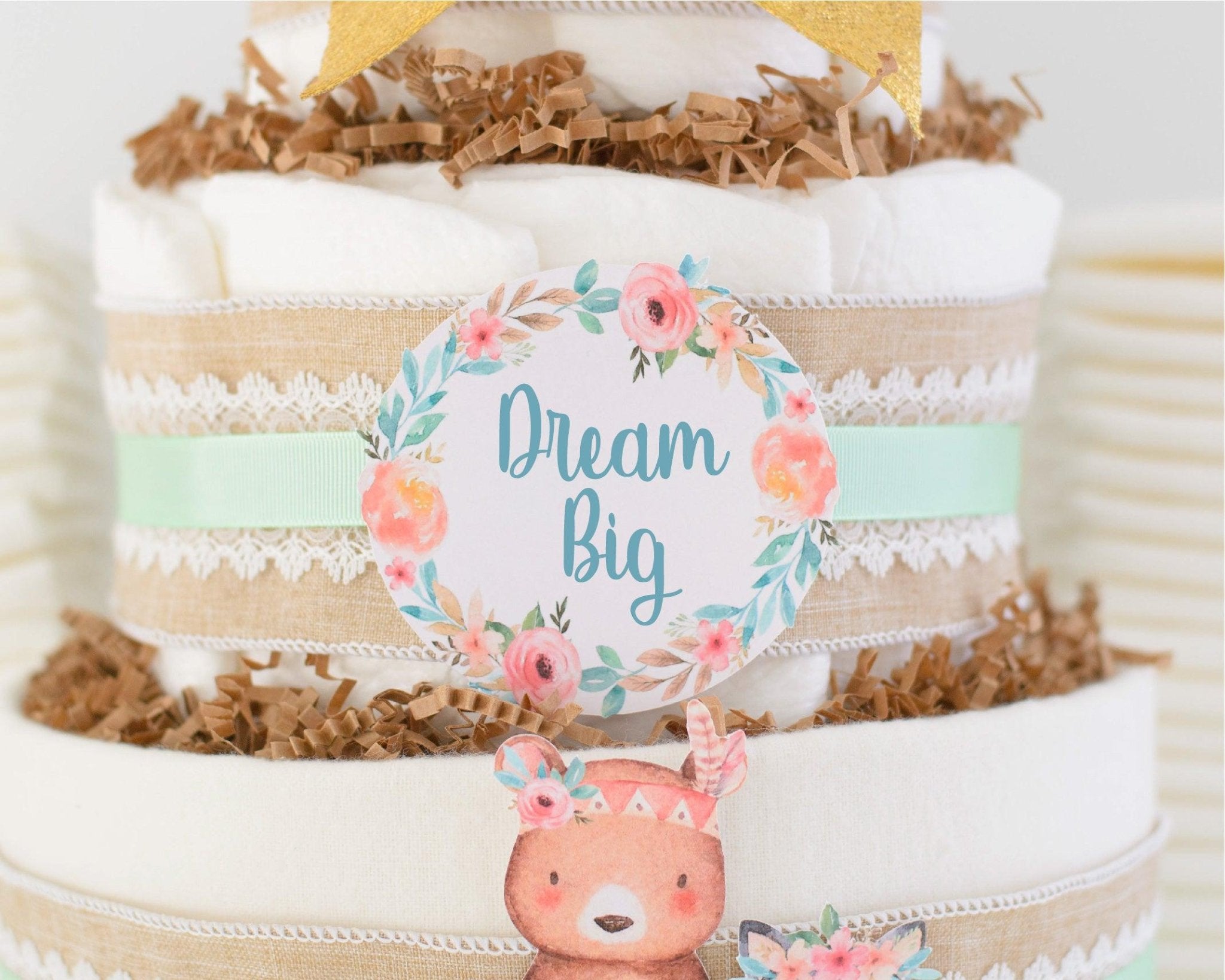 Tribal diaper cake fashion