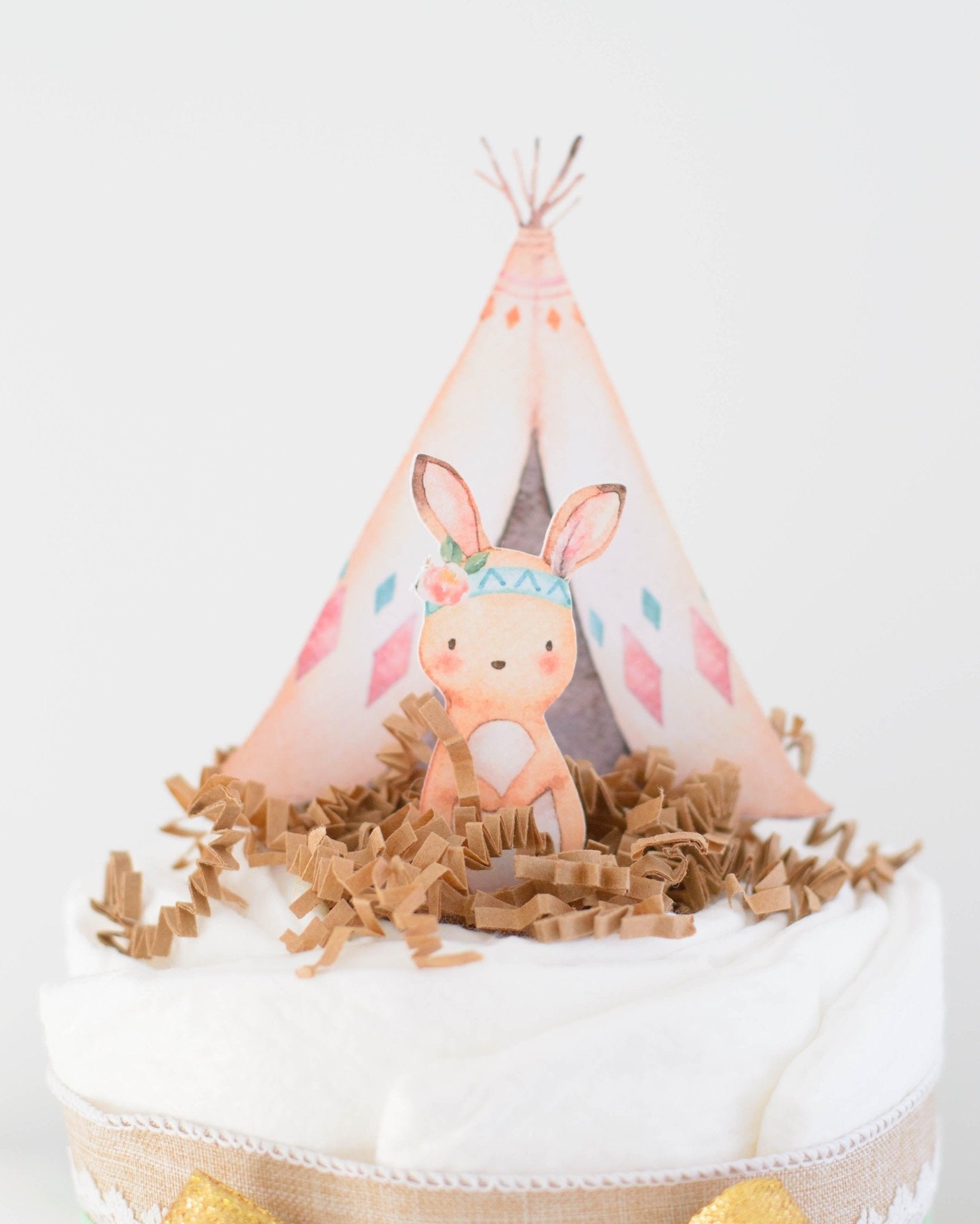 Tribal Woodland Diaper Cake - Baby Blossom Company