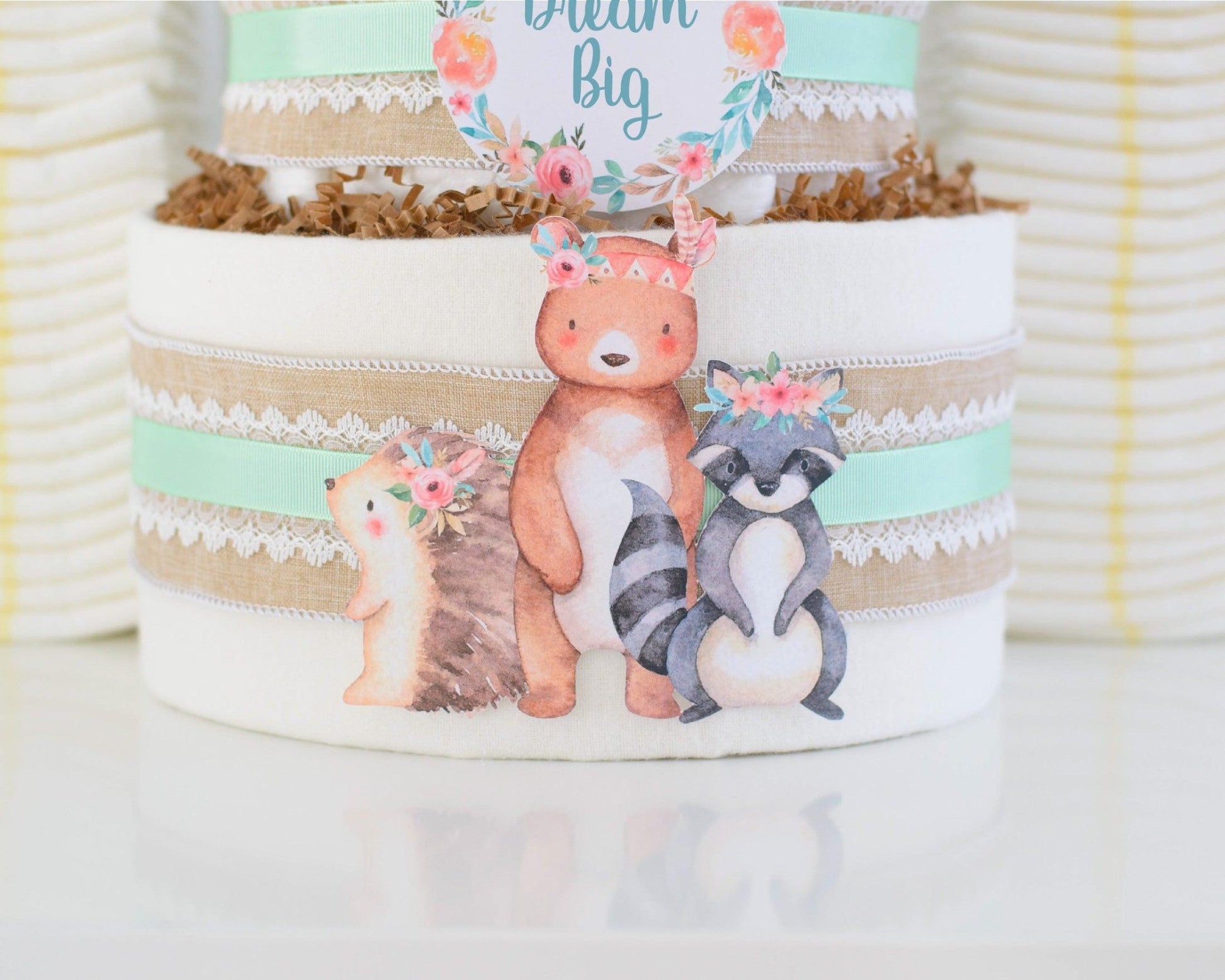 Tribal Woodland Diaper Cake - Baby Blossom Company