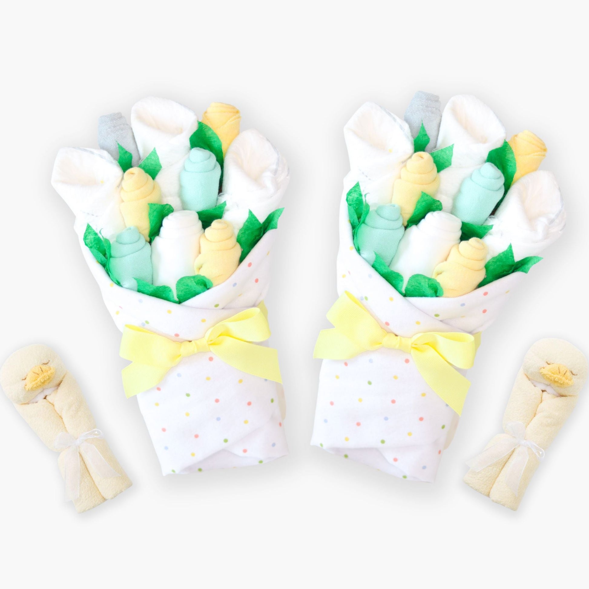 Twin Baby Gift Set - Bouquets & Lovey Blanket - Baby Blossom Company