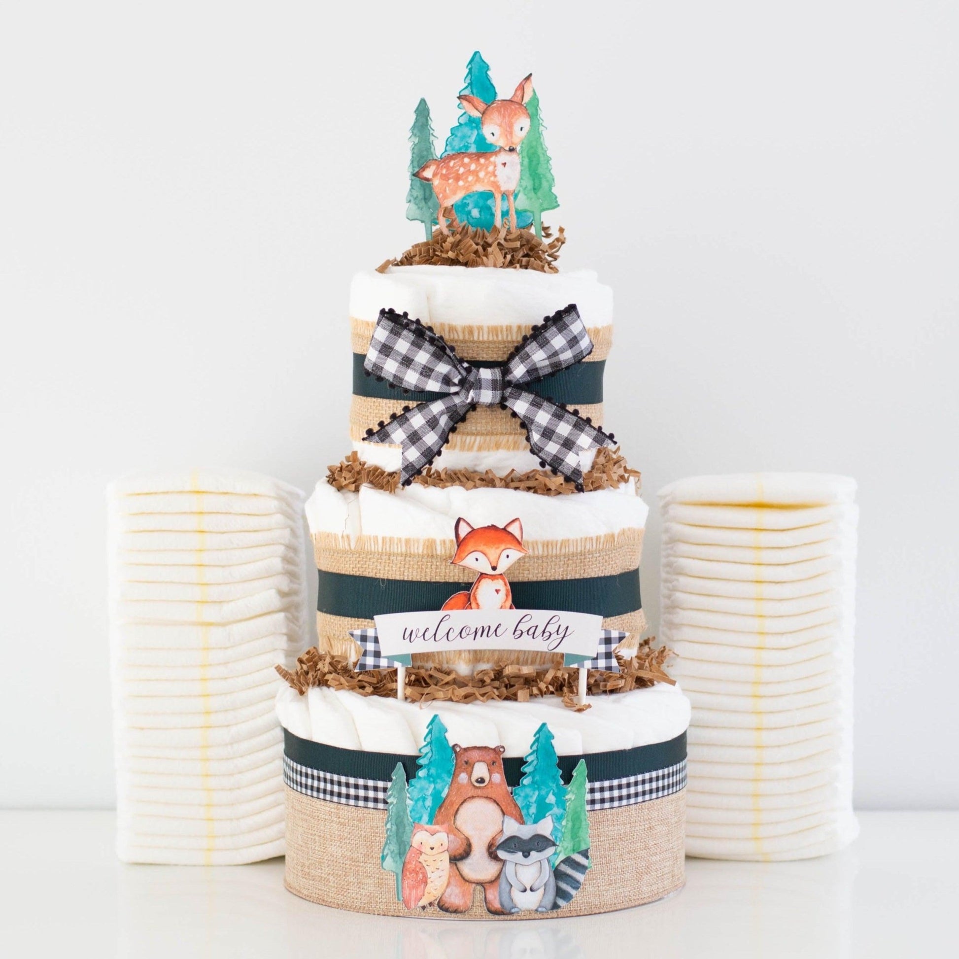 Woodland Friends Diaper Cake - Baby Blossom Company