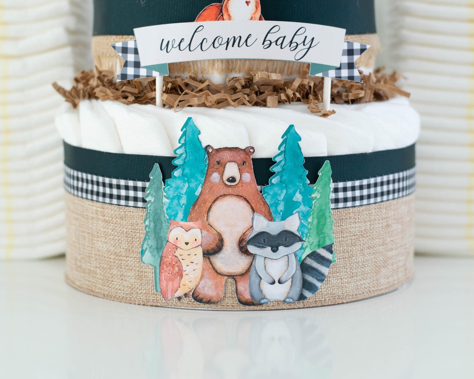 Woodland Friends Diaper Cake - Baby Blossom Company