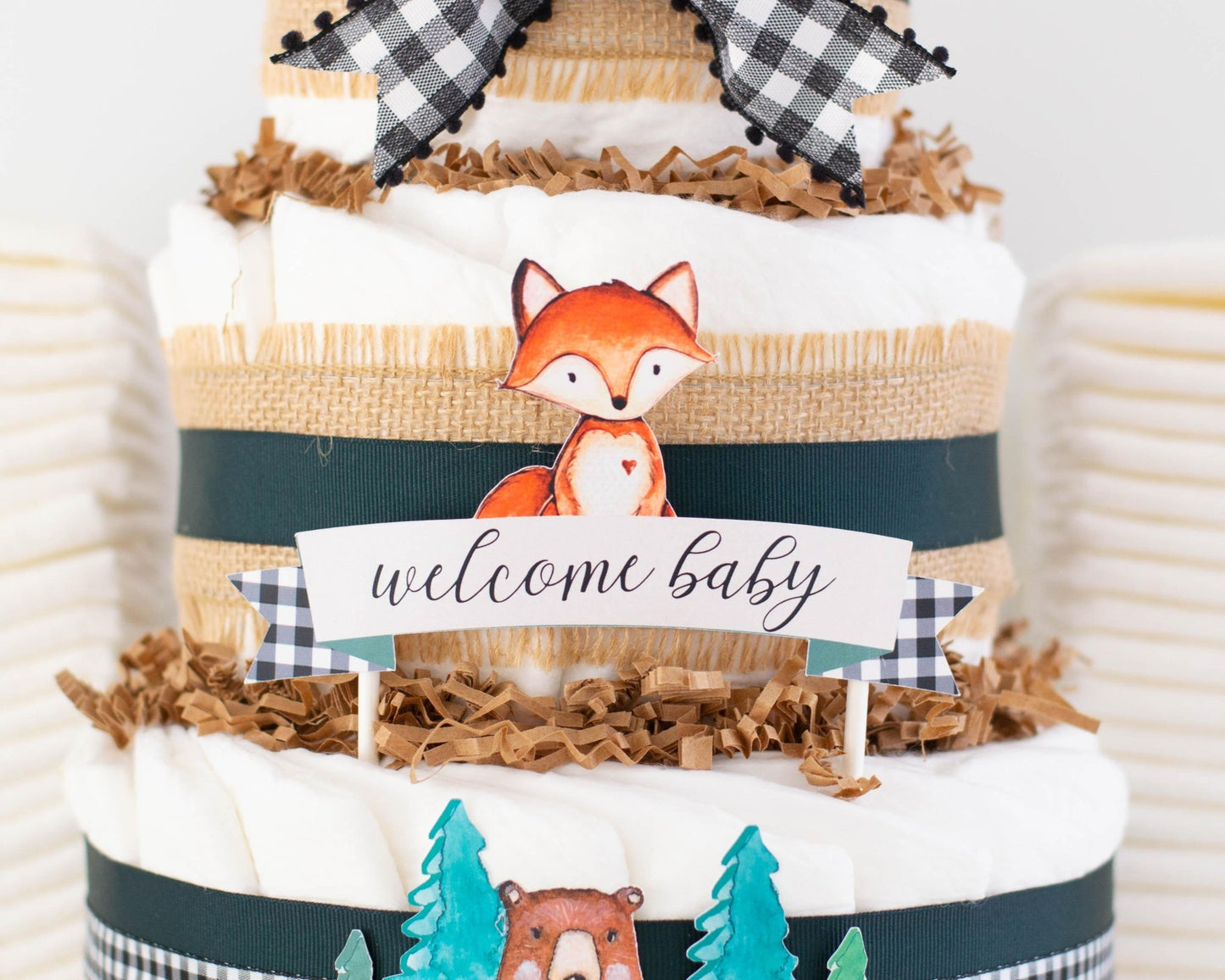 Woodland Friends Diaper Cake - Baby Blossom Company