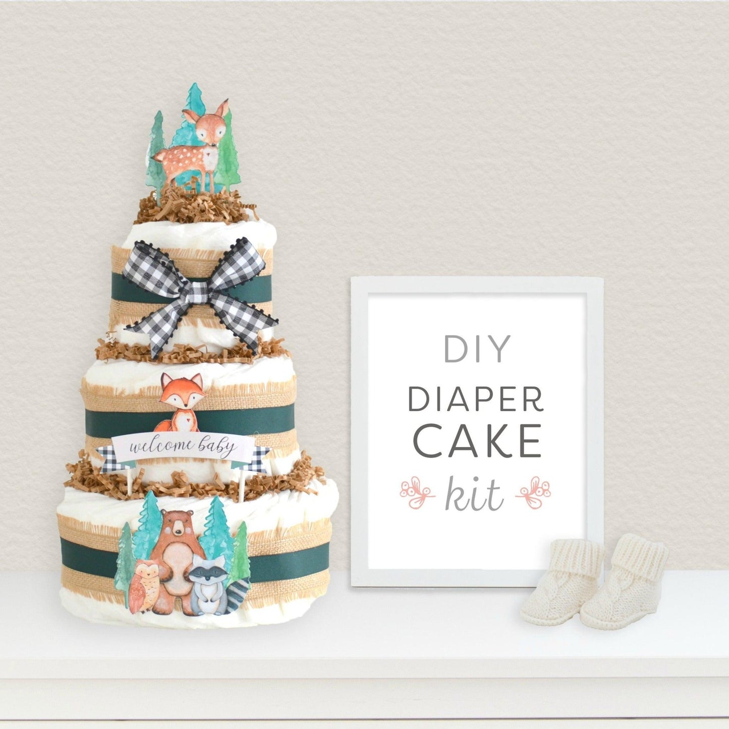 Woodland Friends Diaper Cake Kit - Baby Blossom Company