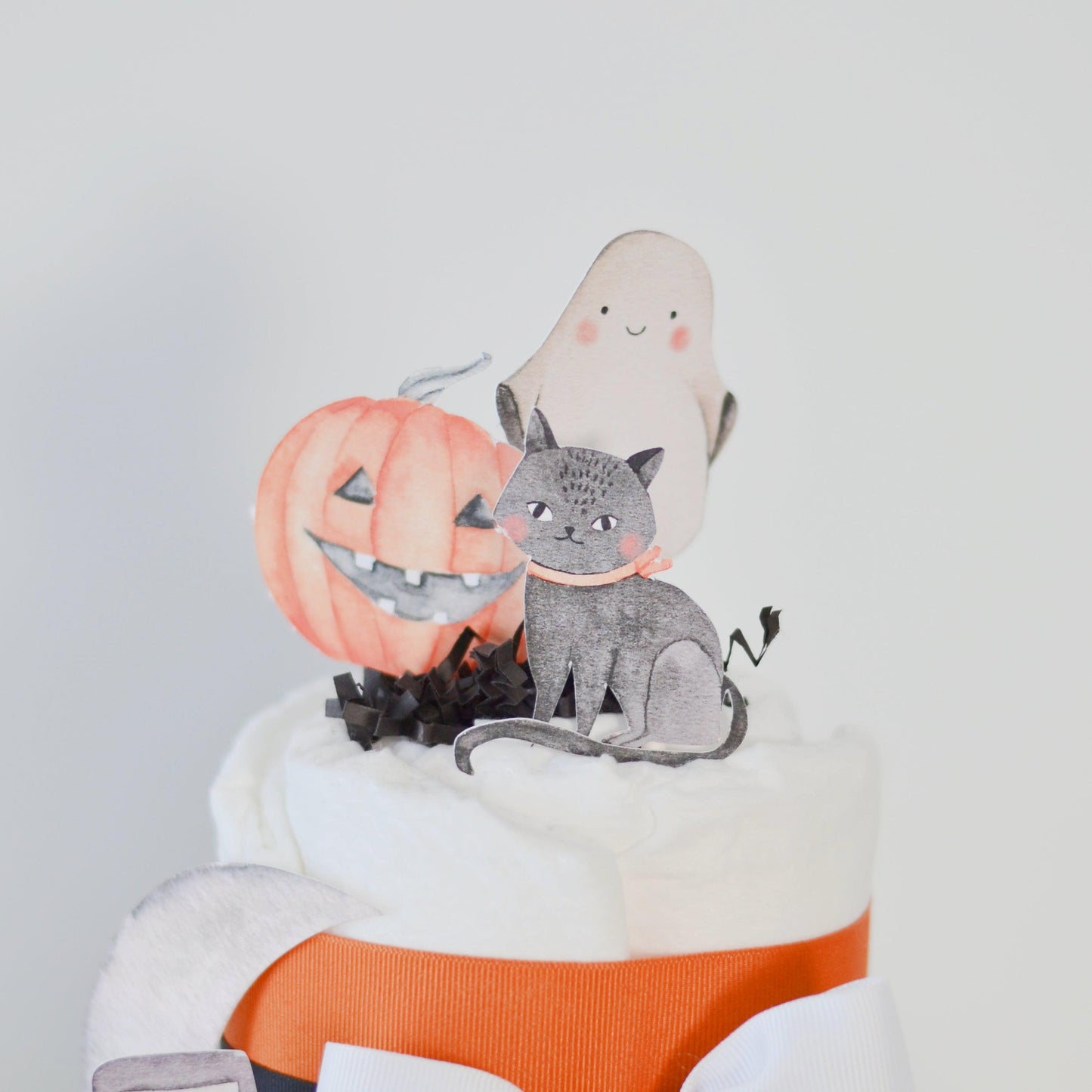 halloween diaper cake topper ghost pumpkin cat