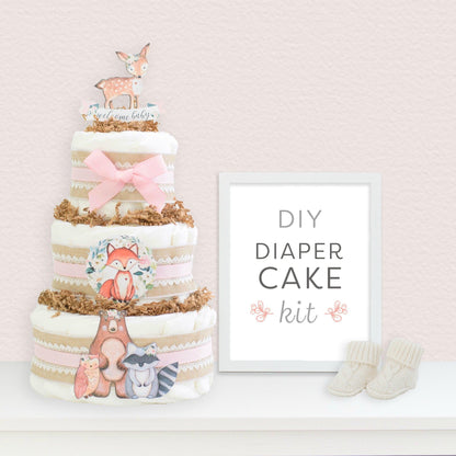 Floral Woodland Diaper Cake Kit