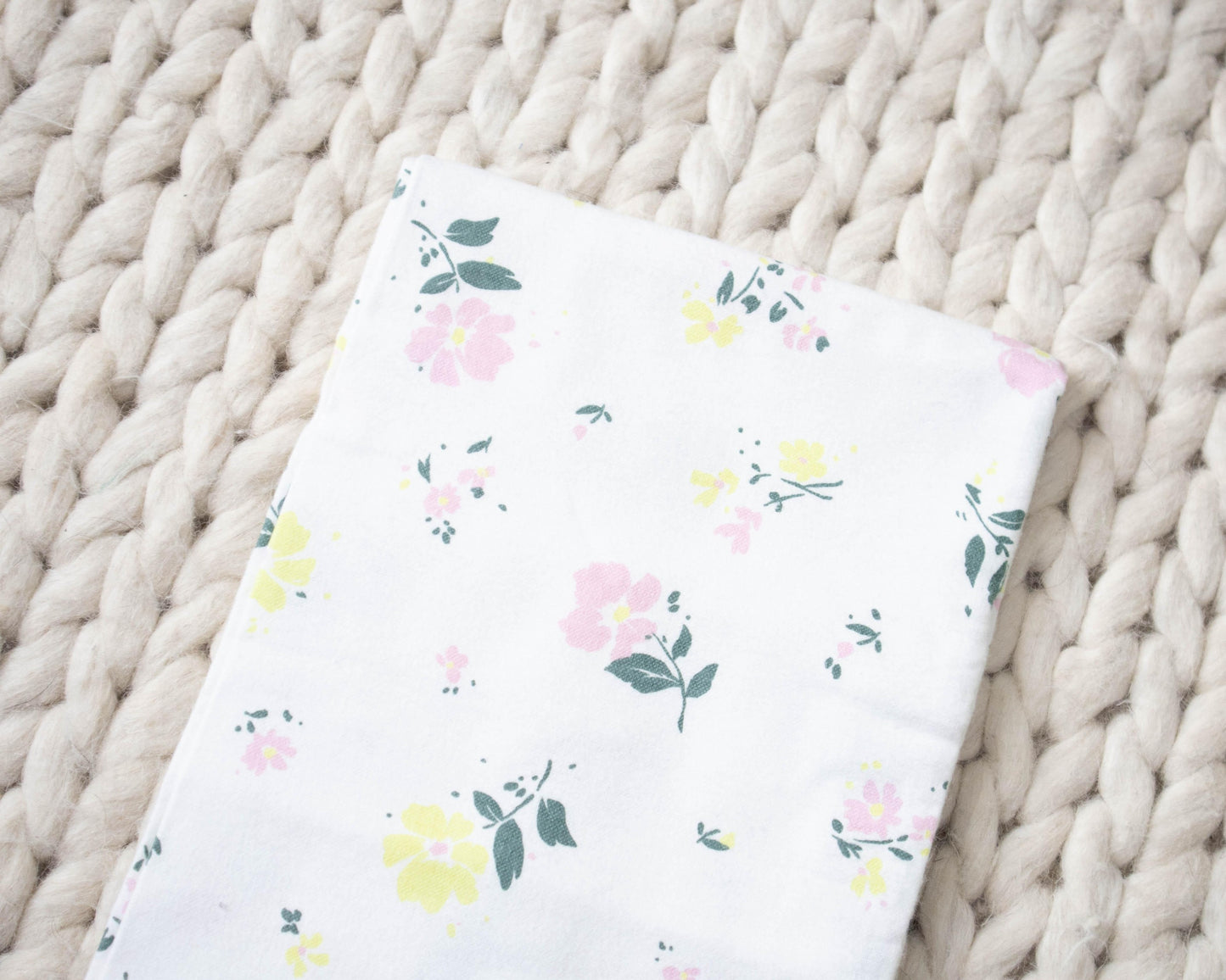 yellow and pink floral baby blanket