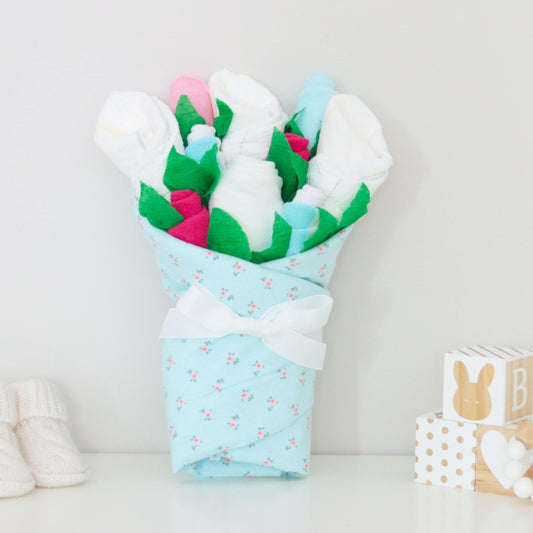 Aqua Rosette Baby Gift Set