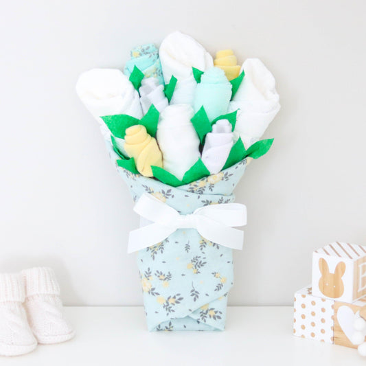 Mint Floral Baby Gift Set