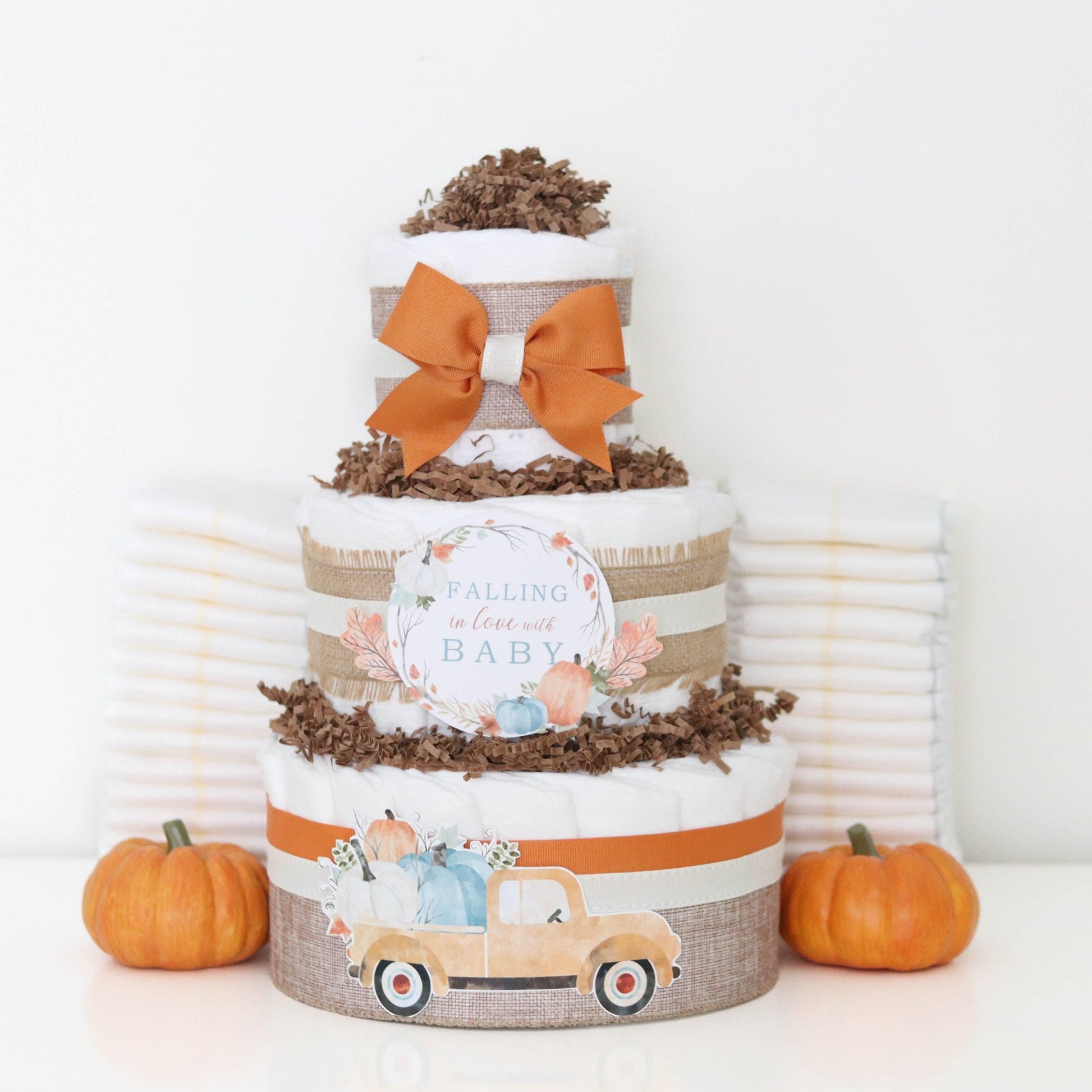 Fall Harvest Truck Baby Shower Diaper Cake