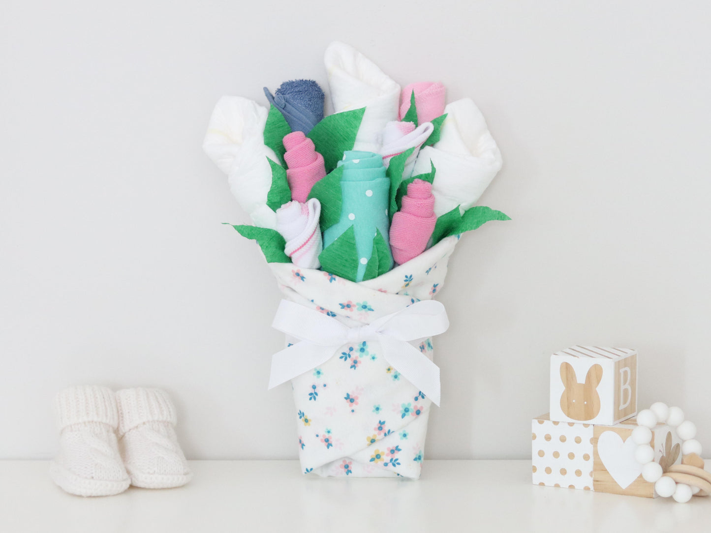Teal Floral Baby Gift Set