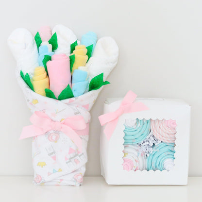 baby girl clothing bouquet and cupcake set princess