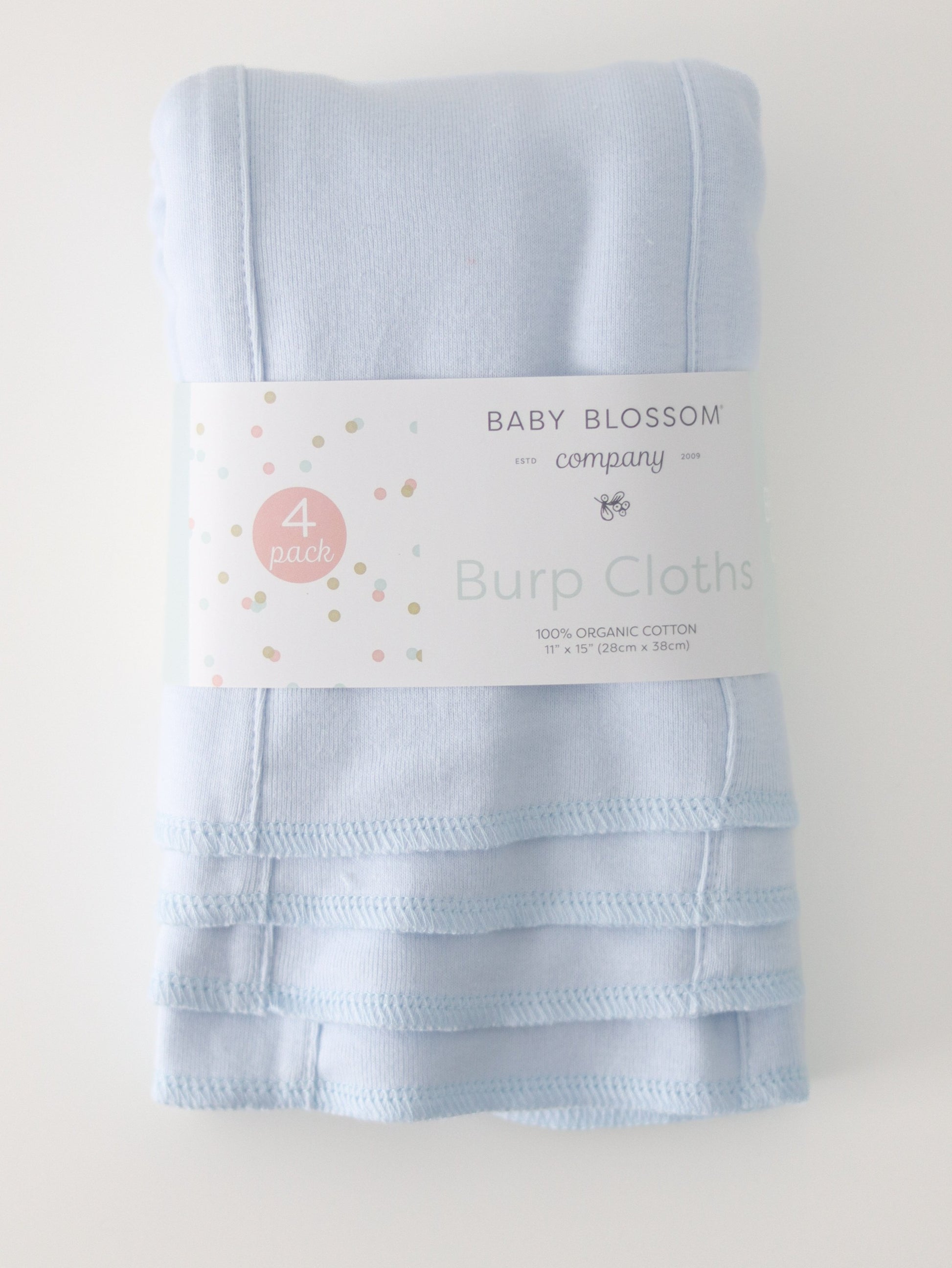 baby blossom blue boy organic burp cloth pack